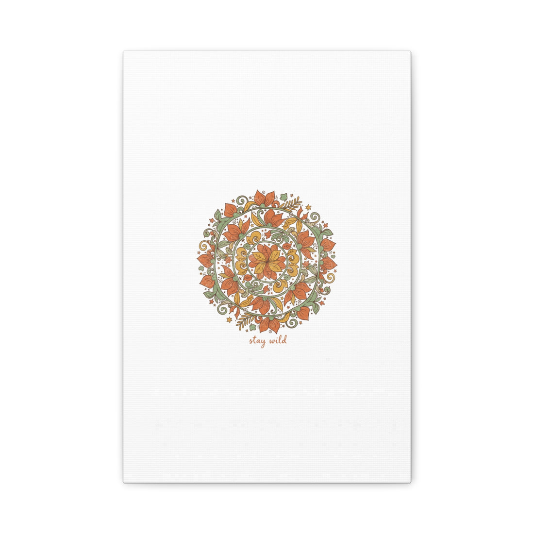 Stay Wild Mandala Canvas, Boho Paisley Wall Art | Artisanal Boho Print