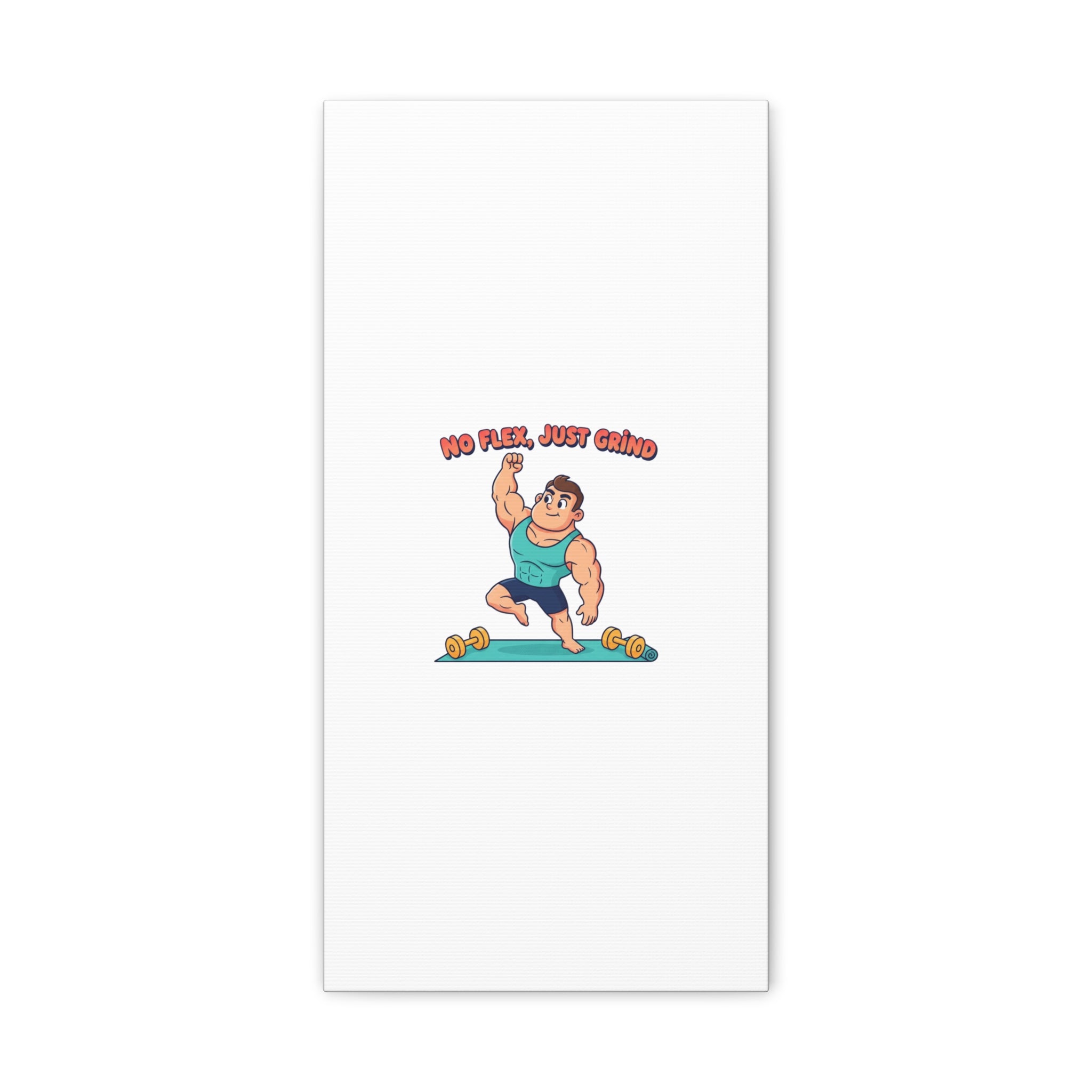 No Flex Just Grind canvas, Gymtimidation humor wall art | start small fitness décor