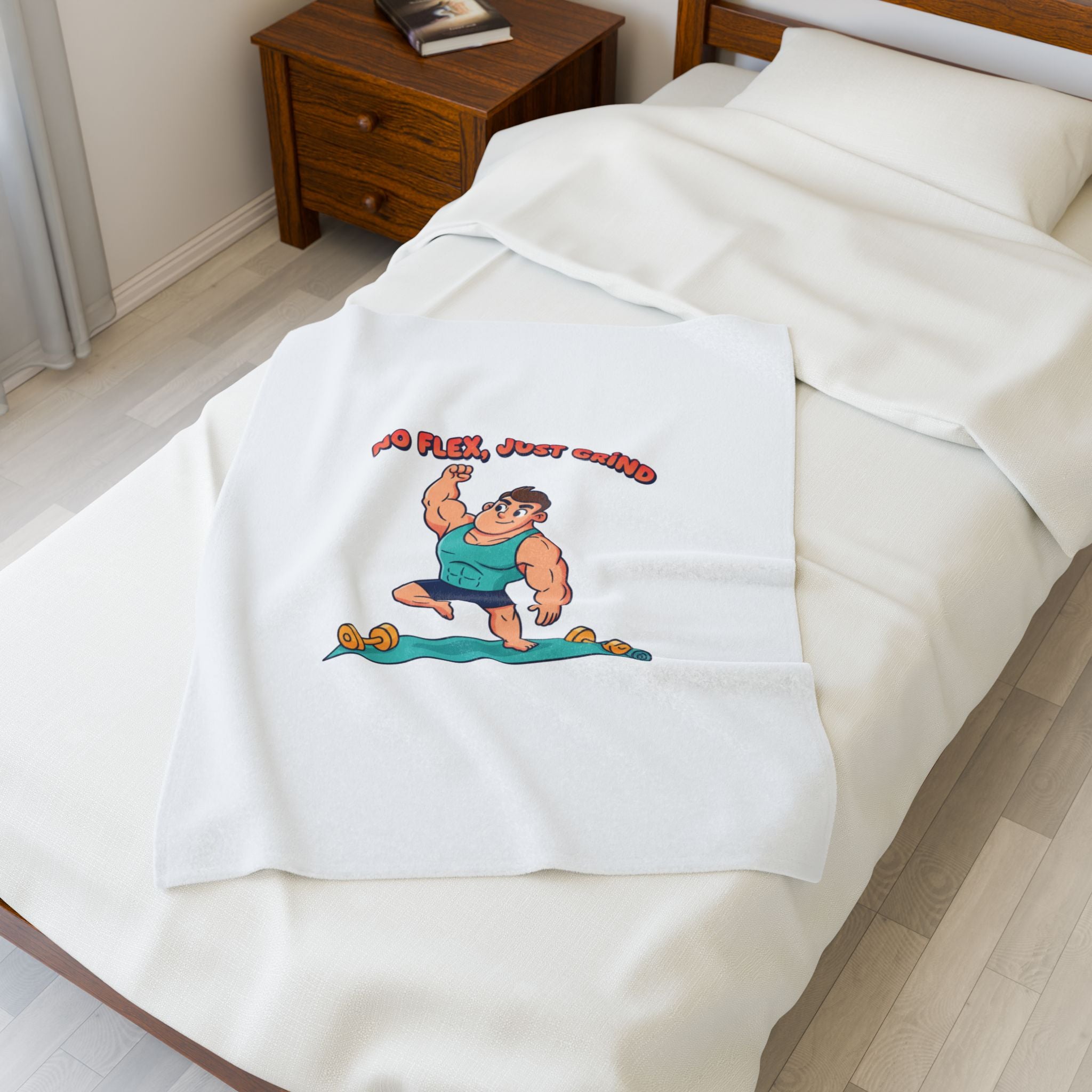 No Flex Just Grind blanket | Velveteen Plush Fitness throw, gymtimidation humor