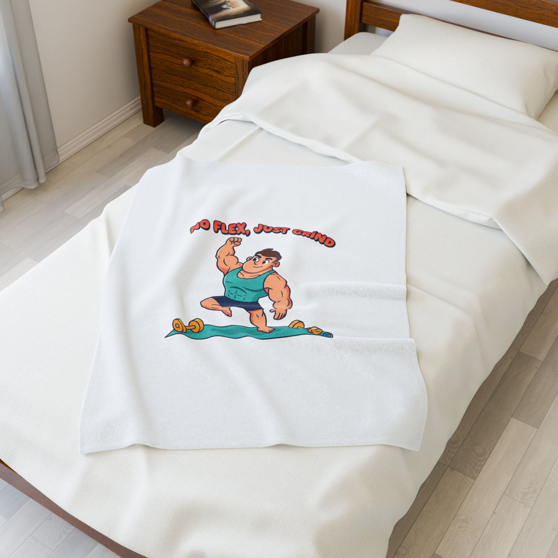 No Flex Just Grind blanket | Velveteen Plush Fitness throw, gymtimidation humor
