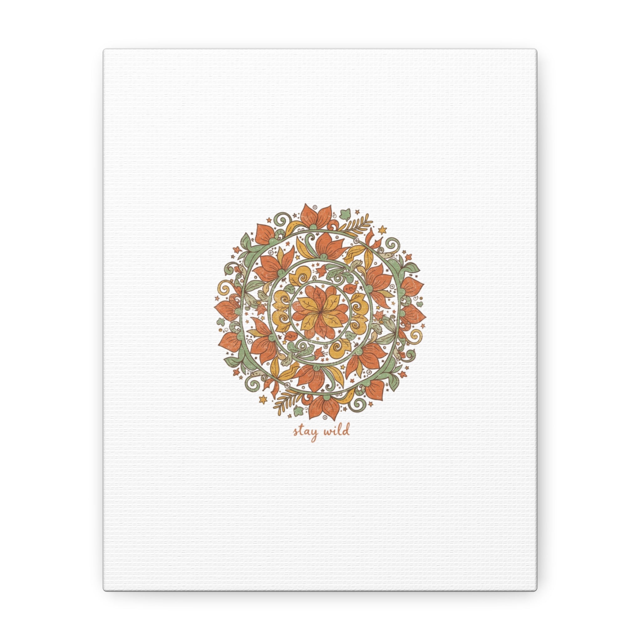 Stay Wild Mandala Canvas, Boho Paisley Wall Art | Artisanal Boho Print