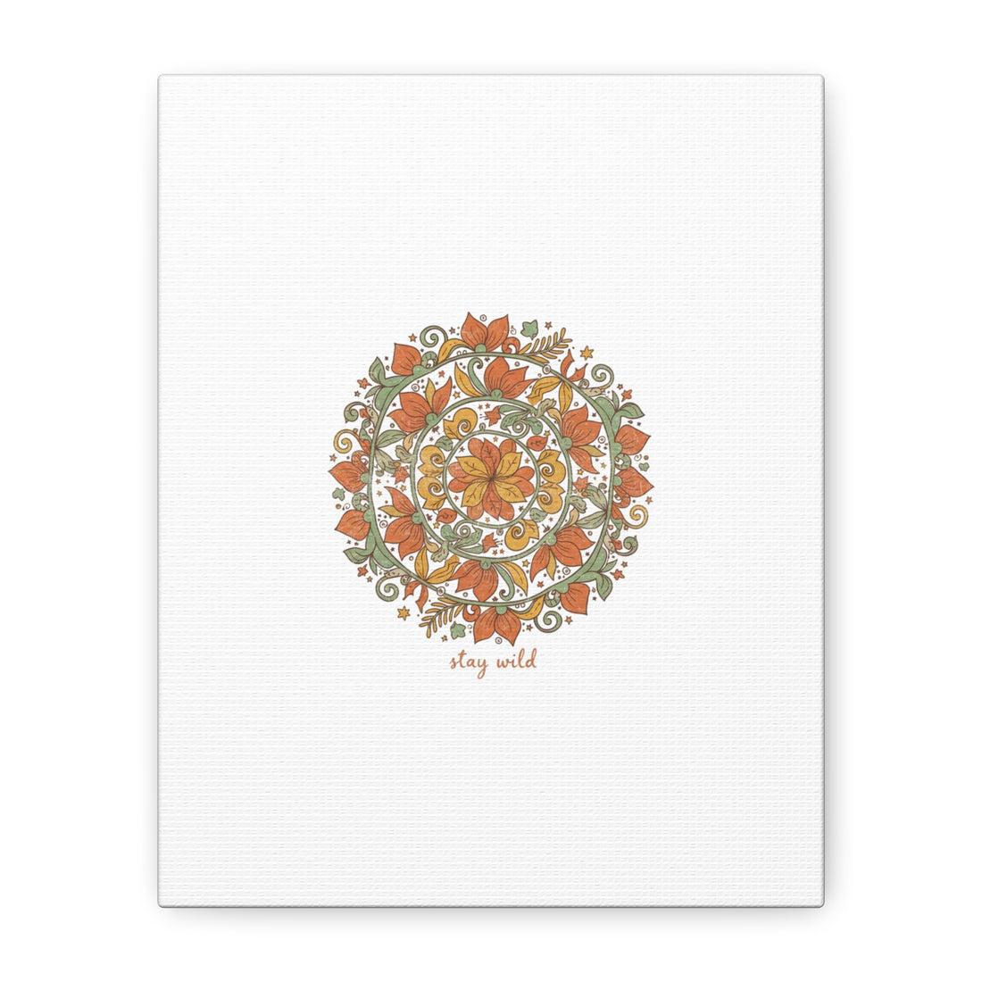 Stay Wild Mandala Canvas, Boho Paisley Wall Art | Artisanal Boho Print