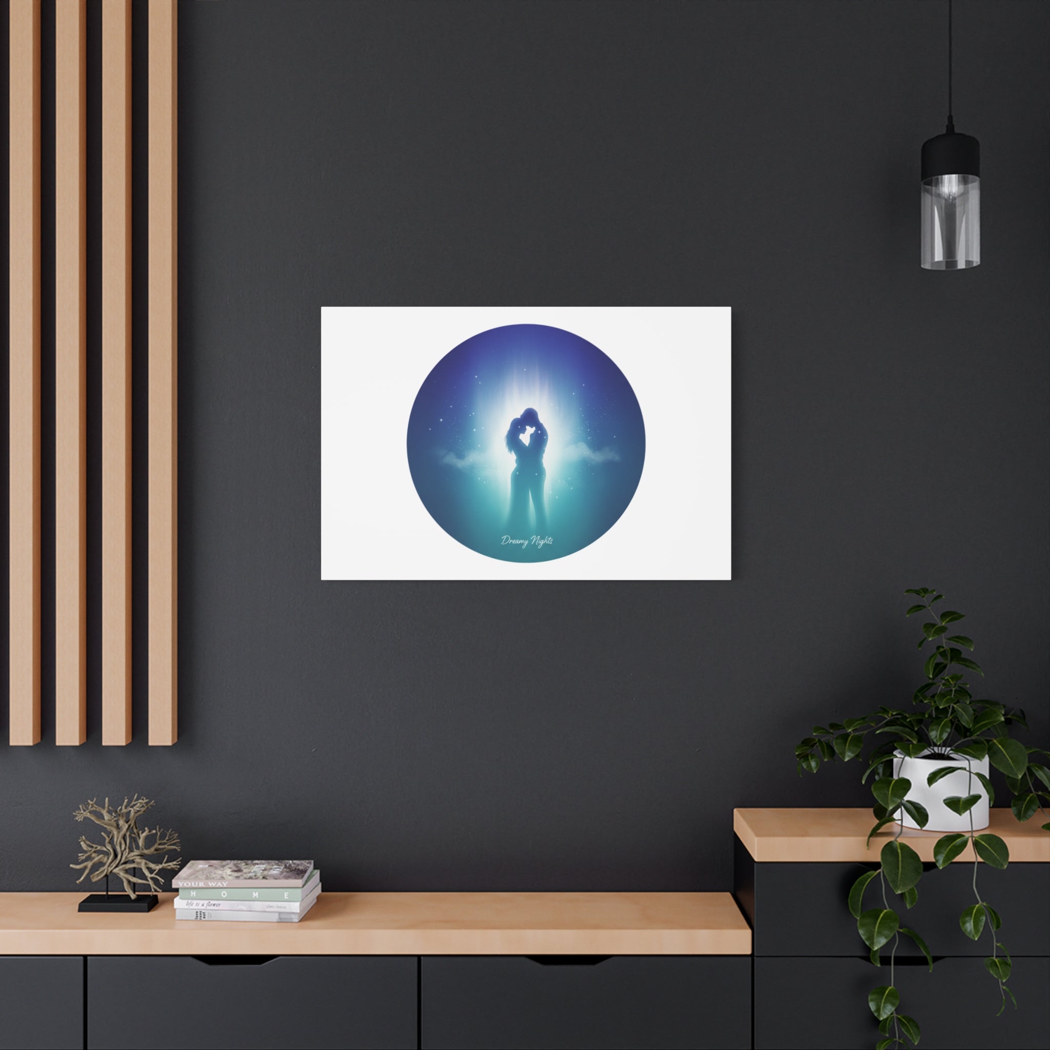 Dreamy Nightscape Canvas | Afterlight Atmospheric Print, Luminous Night Bloom