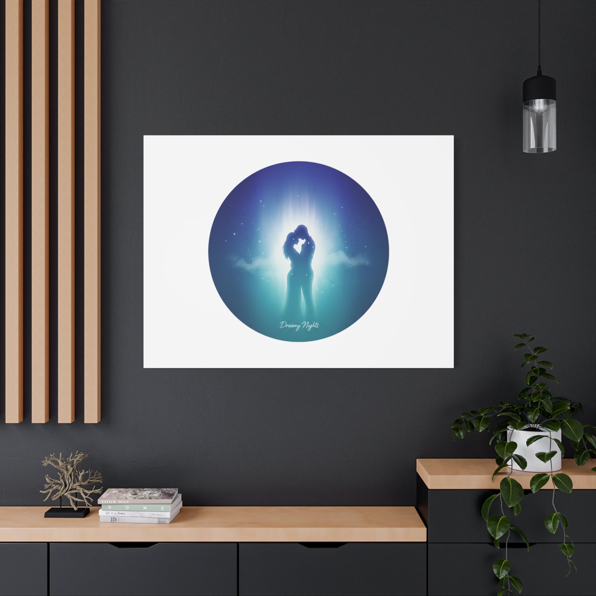 Dreamy Nightscape Canvas | Afterlight Atmospheric Print, Luminous Night Bloom