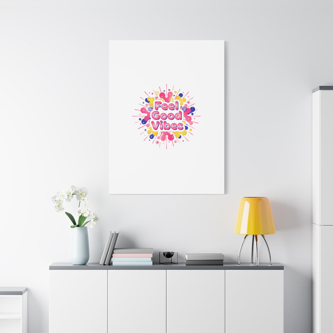 Feel Good Vibes Canvas | Dopamine Decor, Neon Gradient Squishy Art