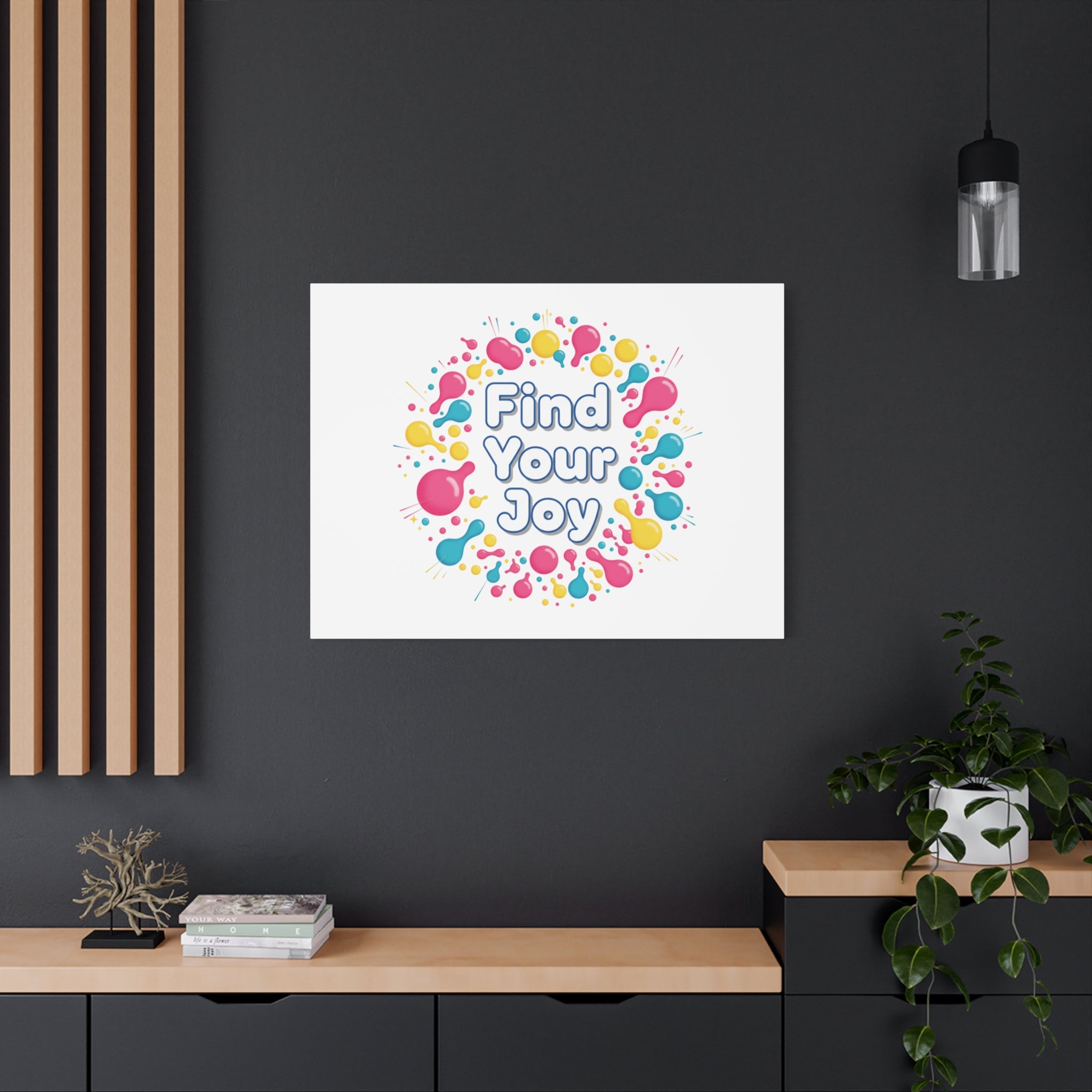 Find Your Joy Canvas | Dopamine Decor, Neon Gradient Squiggle Art