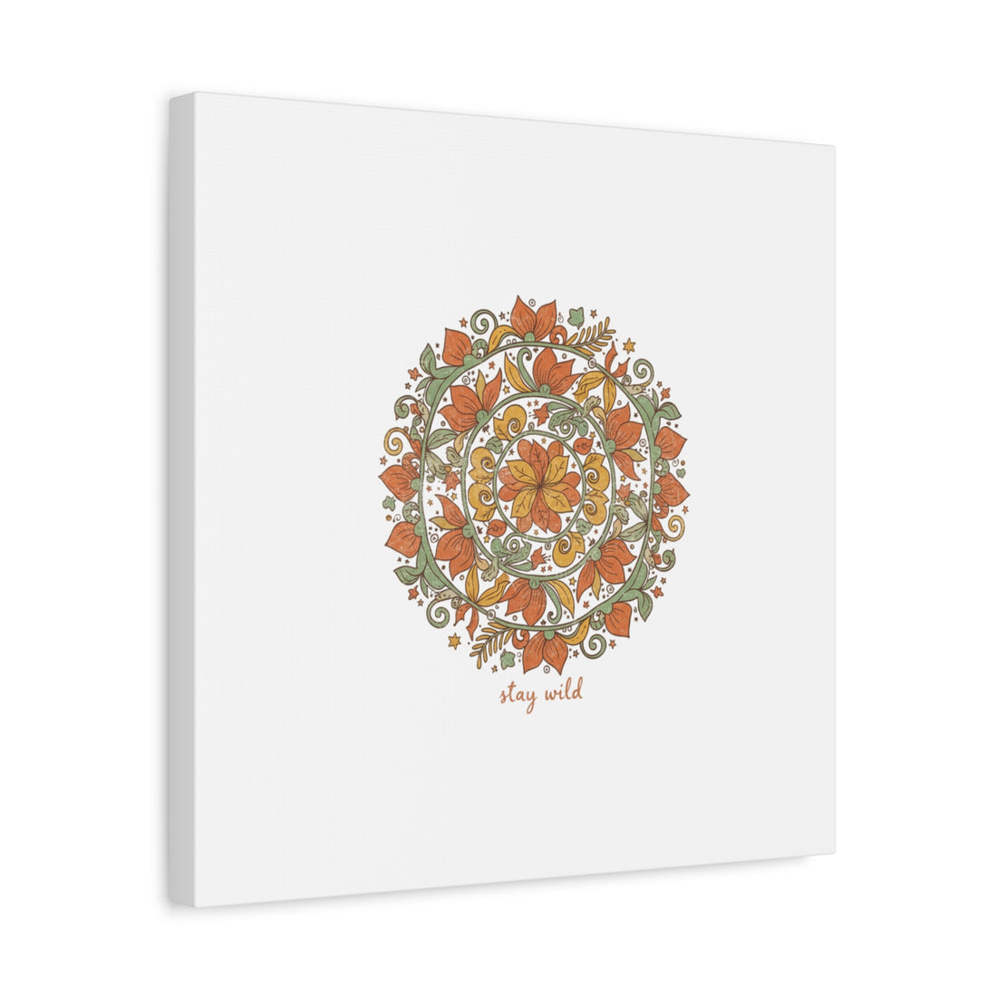 Stay Wild Mandala Canvas, Boho Paisley Wall Art | Artisanal Boho Print