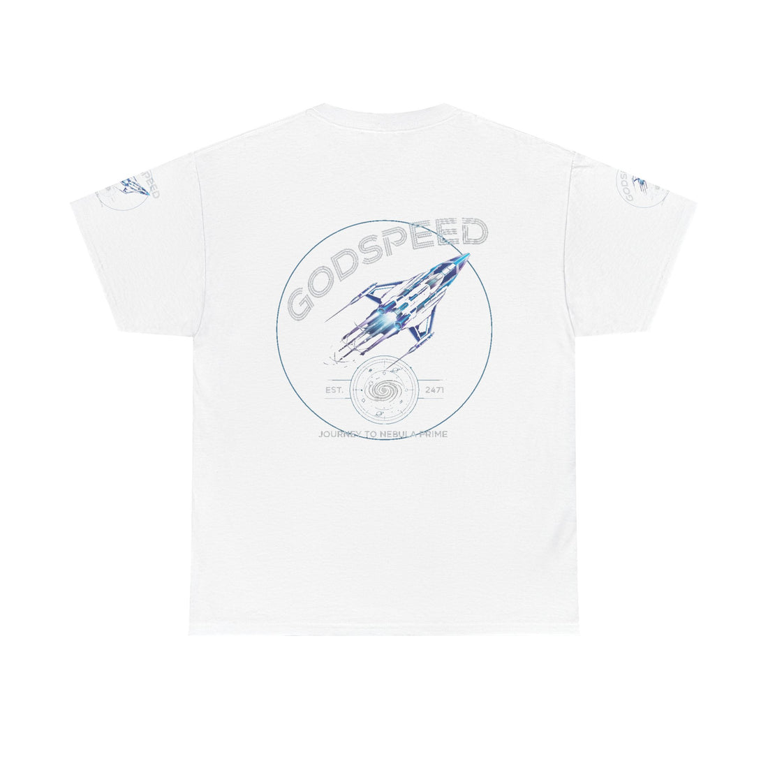 Rocket Space Unisex Tee - Godspeed to the Stars Design - Goat Corp