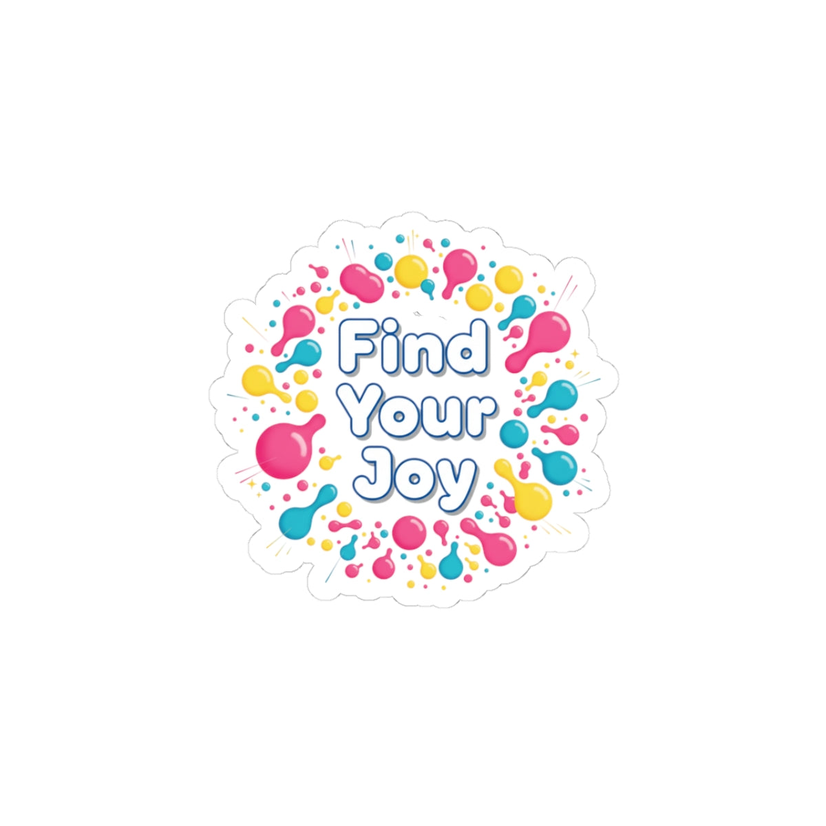 Find Your Joy Kiss-Cut Sticker | dopamine decor, neon squiggle art