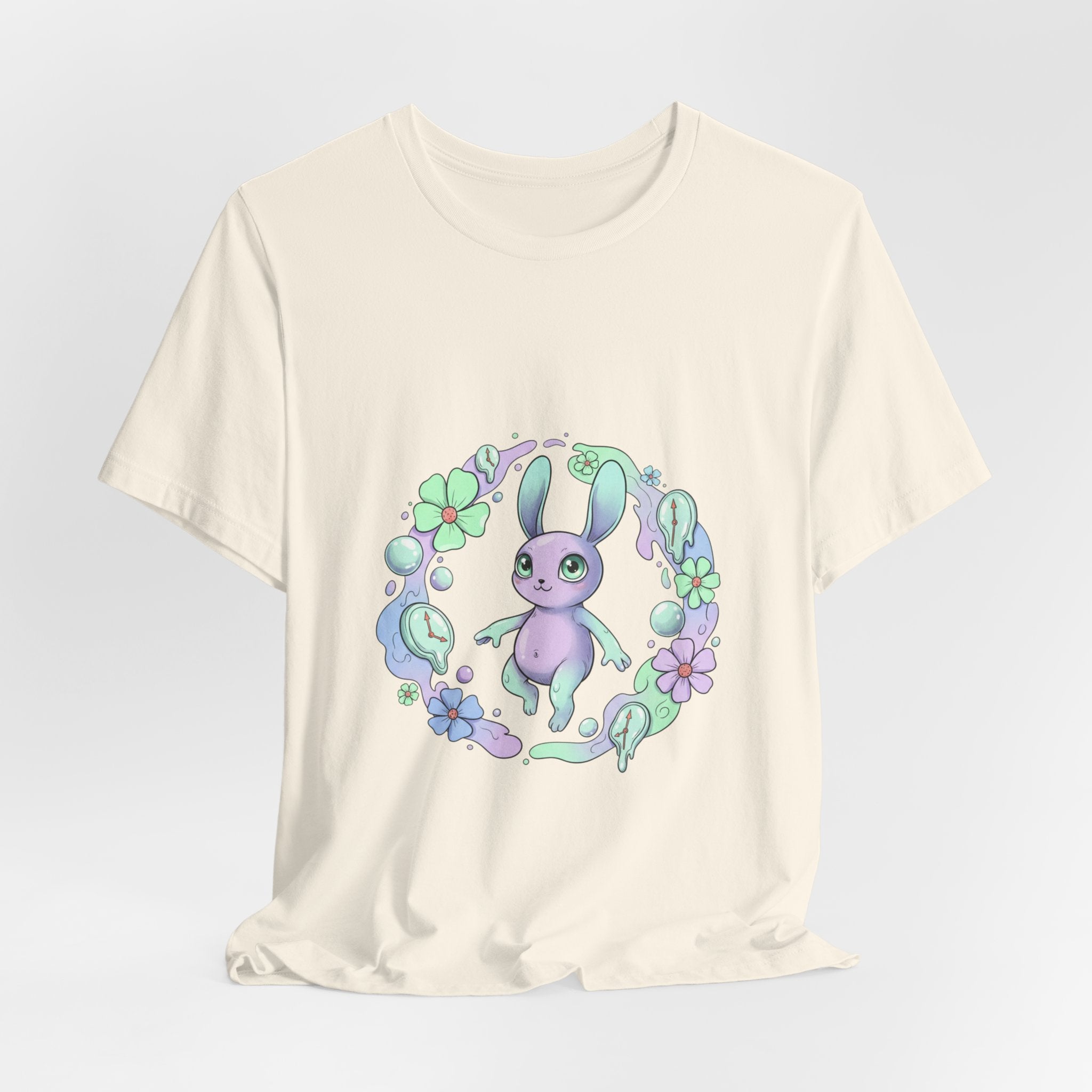 Pastel Bunny Wreath Tee | micro-surrealism, weirdcore graphic