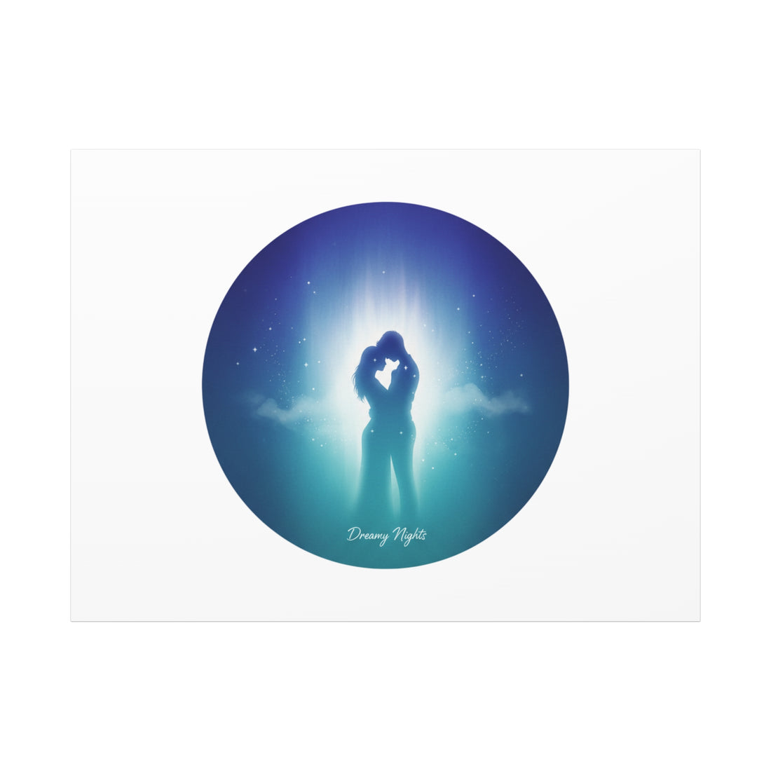 Dreamy Nightscape Canvas | Afterlight Atmospheric Print, Luminous Night Bloom