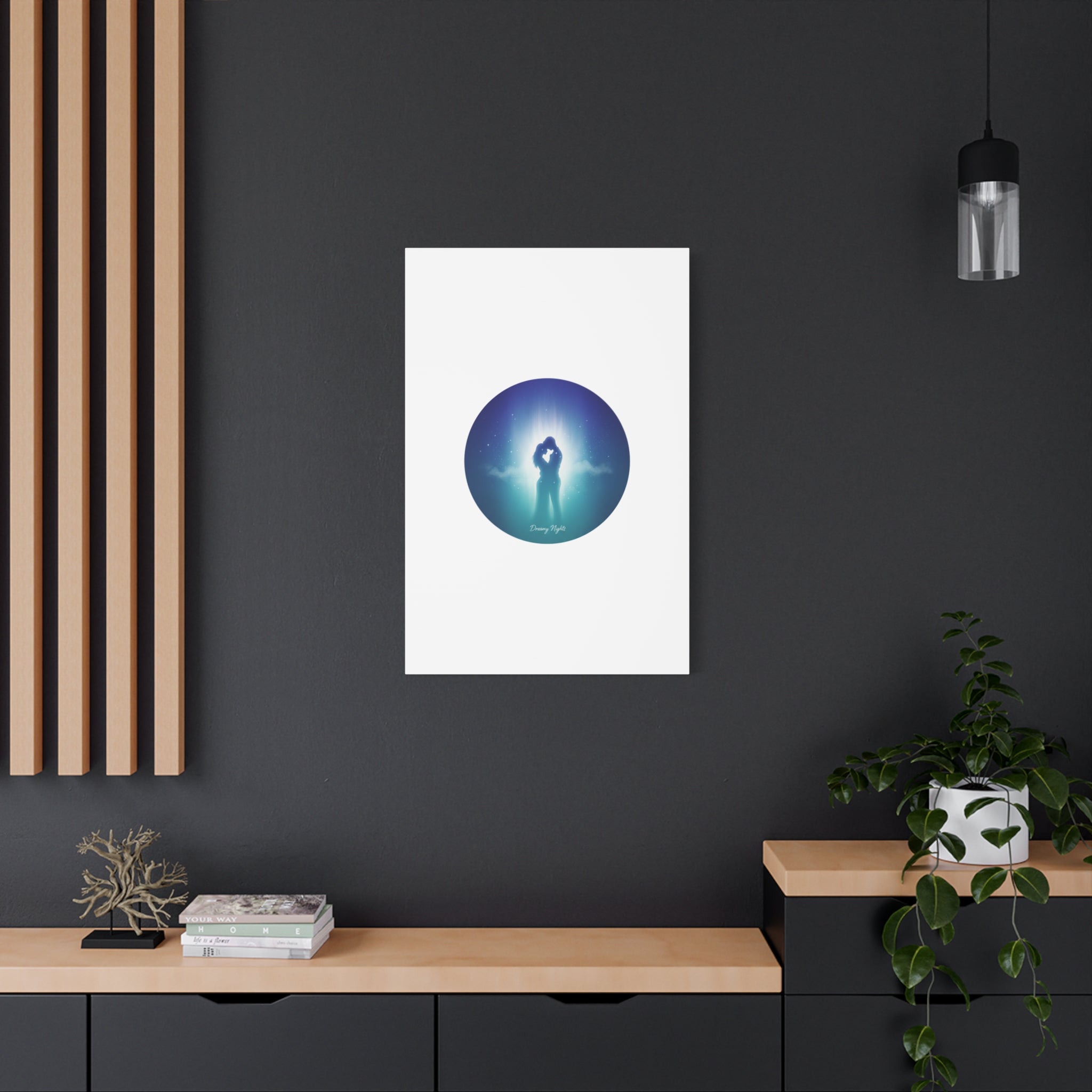Dreamy Nightscape Canvas | Afterlight Atmospheric Print, Luminous Night Bloom