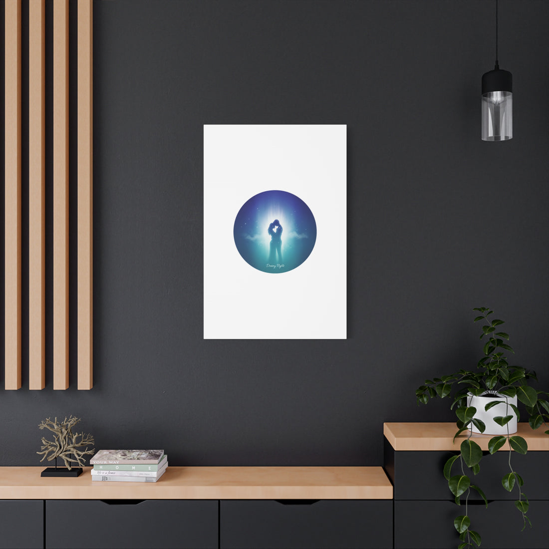Dreamy Nightscape Canvas | Afterlight Atmospheric Print, Luminous Night Bloom