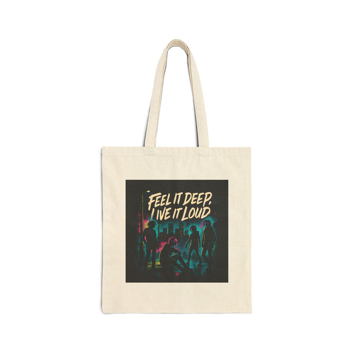 Tote Bag — “Feel It Deep, Live It Loud” Retro Concert Canvas Tote