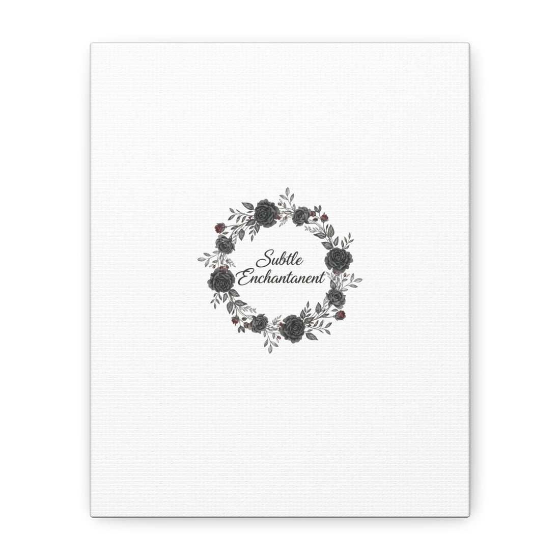 Moon Rose Wreath Canvas, Romantic Gothic Lite, Soft Goth Floral Wall Art