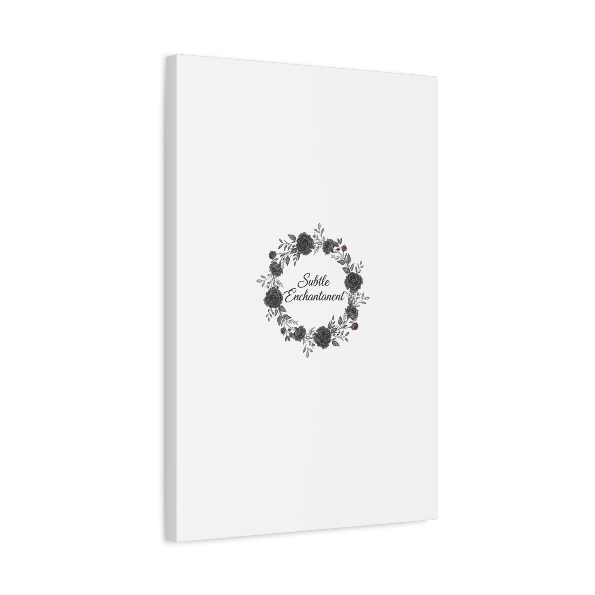 Moon Rose Wreath Canvas, Romantic Gothic Lite, Soft Goth Floral Wall Art