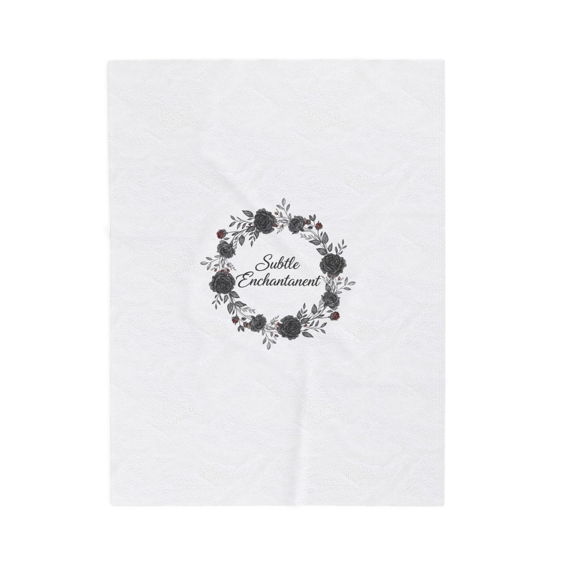 Moon Rose Wreath Velveteen Plush Blanket | Romantic Gothic Lite, soft goth aesthetic