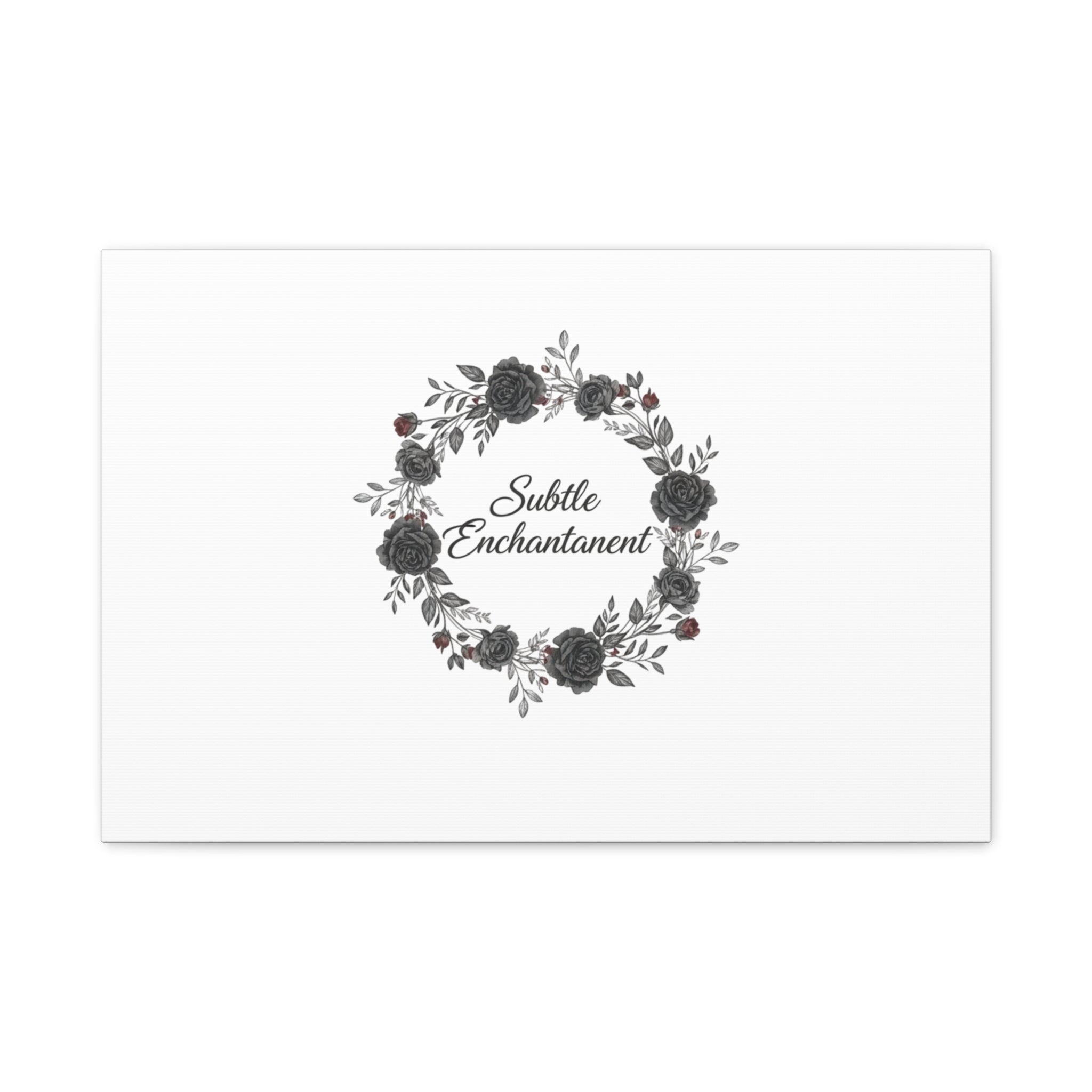 Moon Rose Wreath Canvas, Romantic Gothic Lite, Soft Goth Floral Wall Art