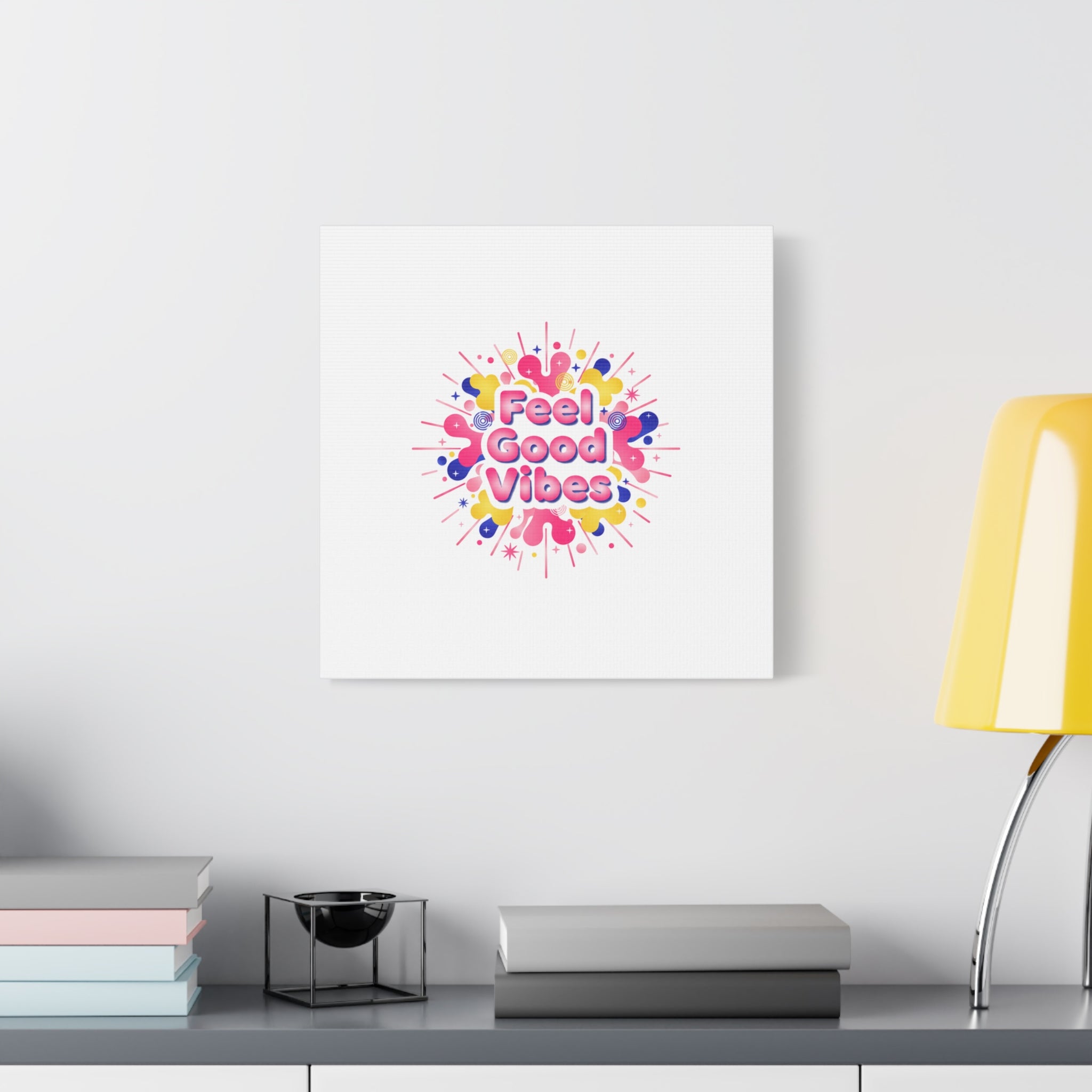 Feel Good Vibes Canvas | Dopamine Decor, Neon Gradient Squishy Art