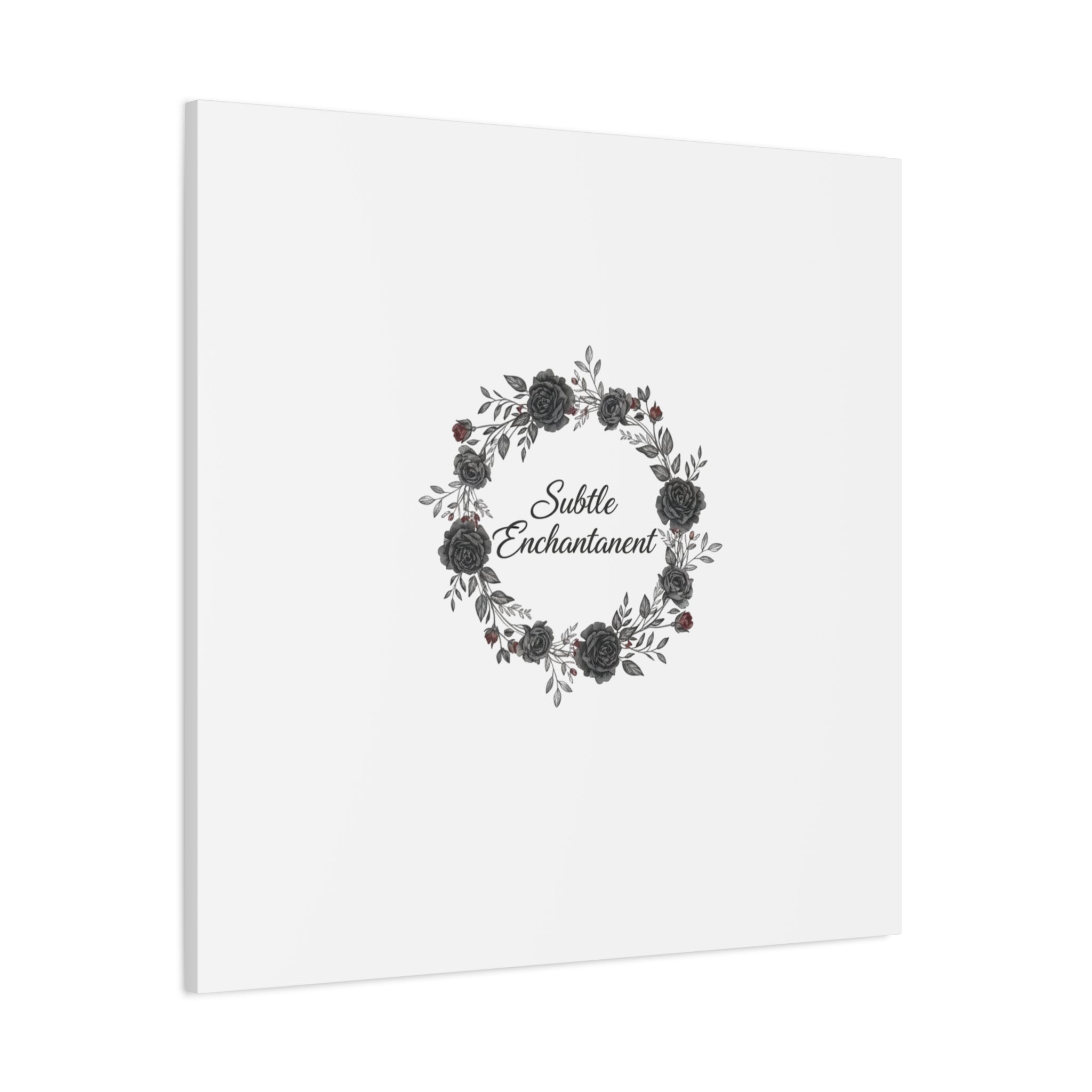 Moon Rose Wreath Canvas, Romantic Gothic Lite, Soft Goth Floral Wall Art