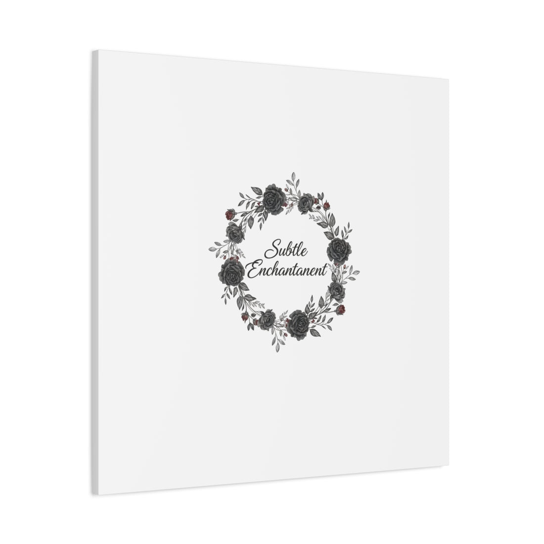 Moon Rose Wreath Canvas, Romantic Gothic Lite, Soft Goth Floral Wall Art