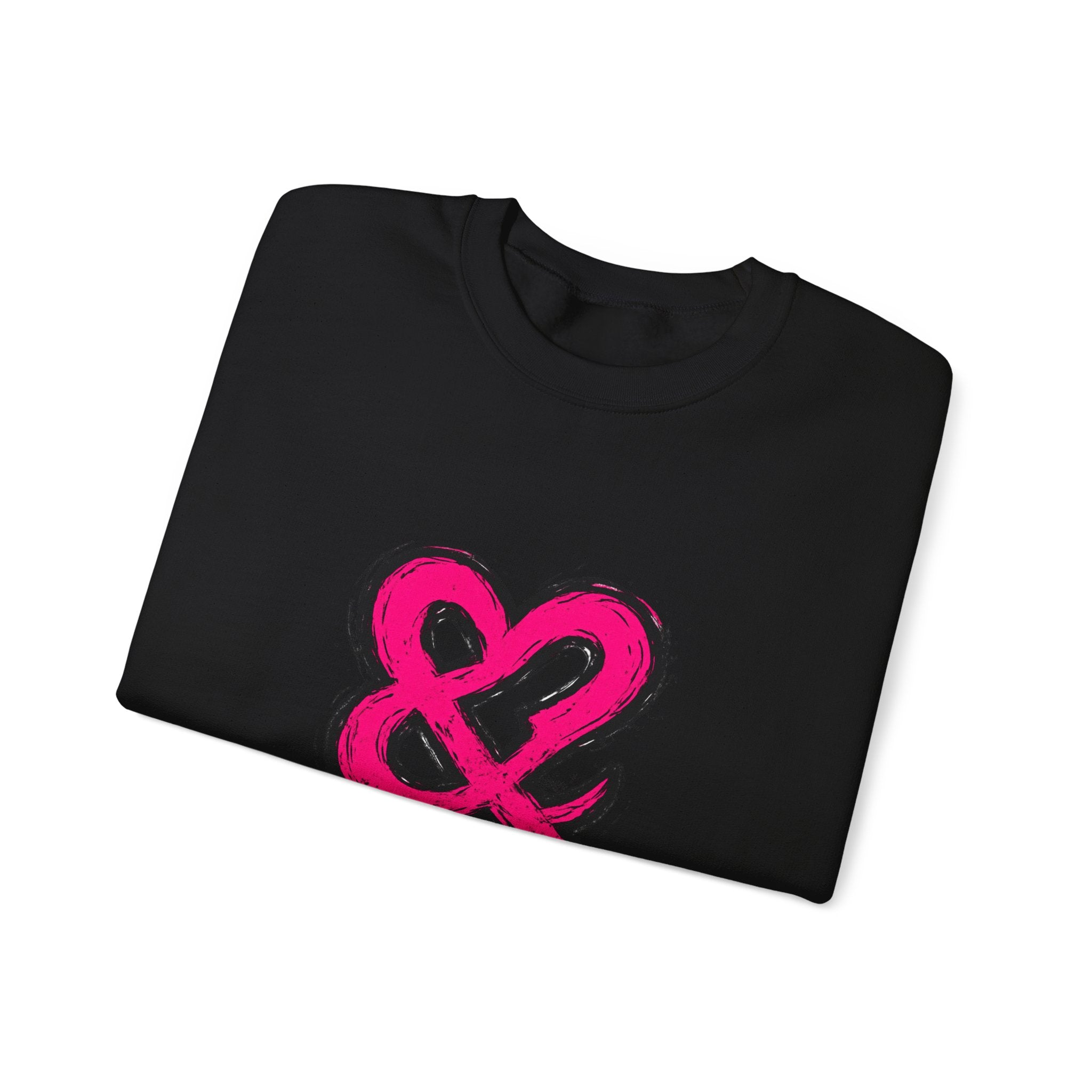 Crewneck Sweatshirt - Pink Ampersand "Feel Everything" Graphic