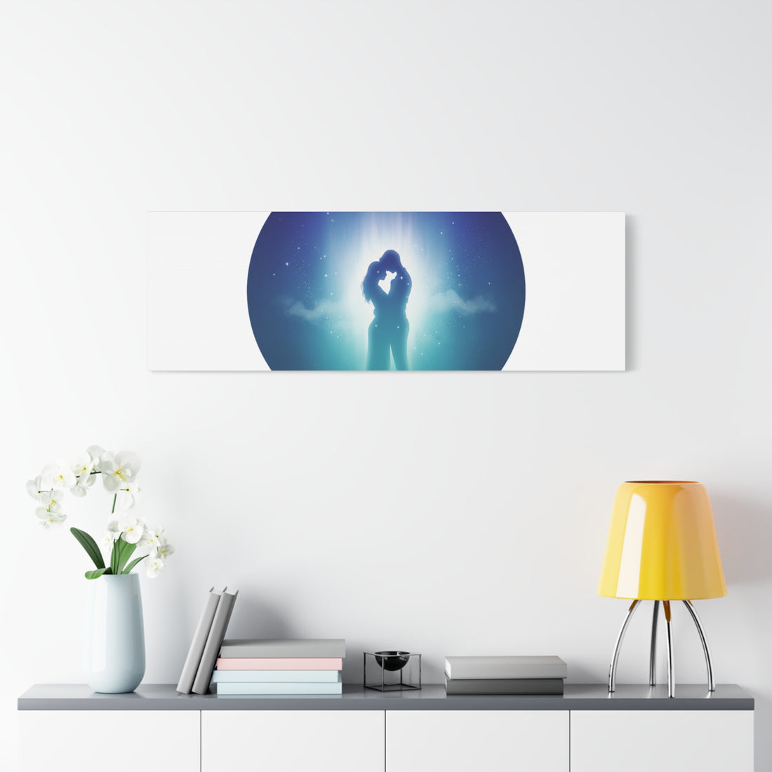 Dreamy Nightscape Canvas | Afterlight Atmospheric Print, Luminous Night Bloom