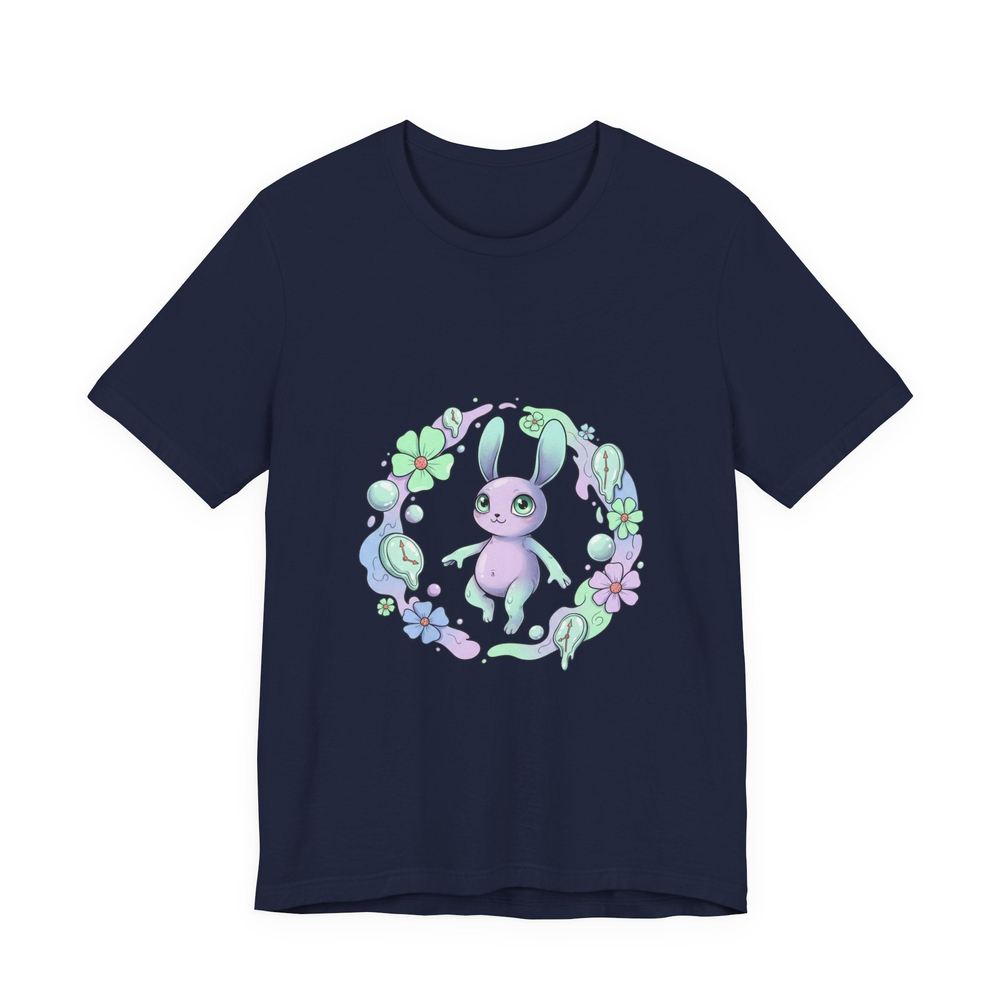 Pastel Bunny Wreath Tee | micro-surrealism, weirdcore graphic