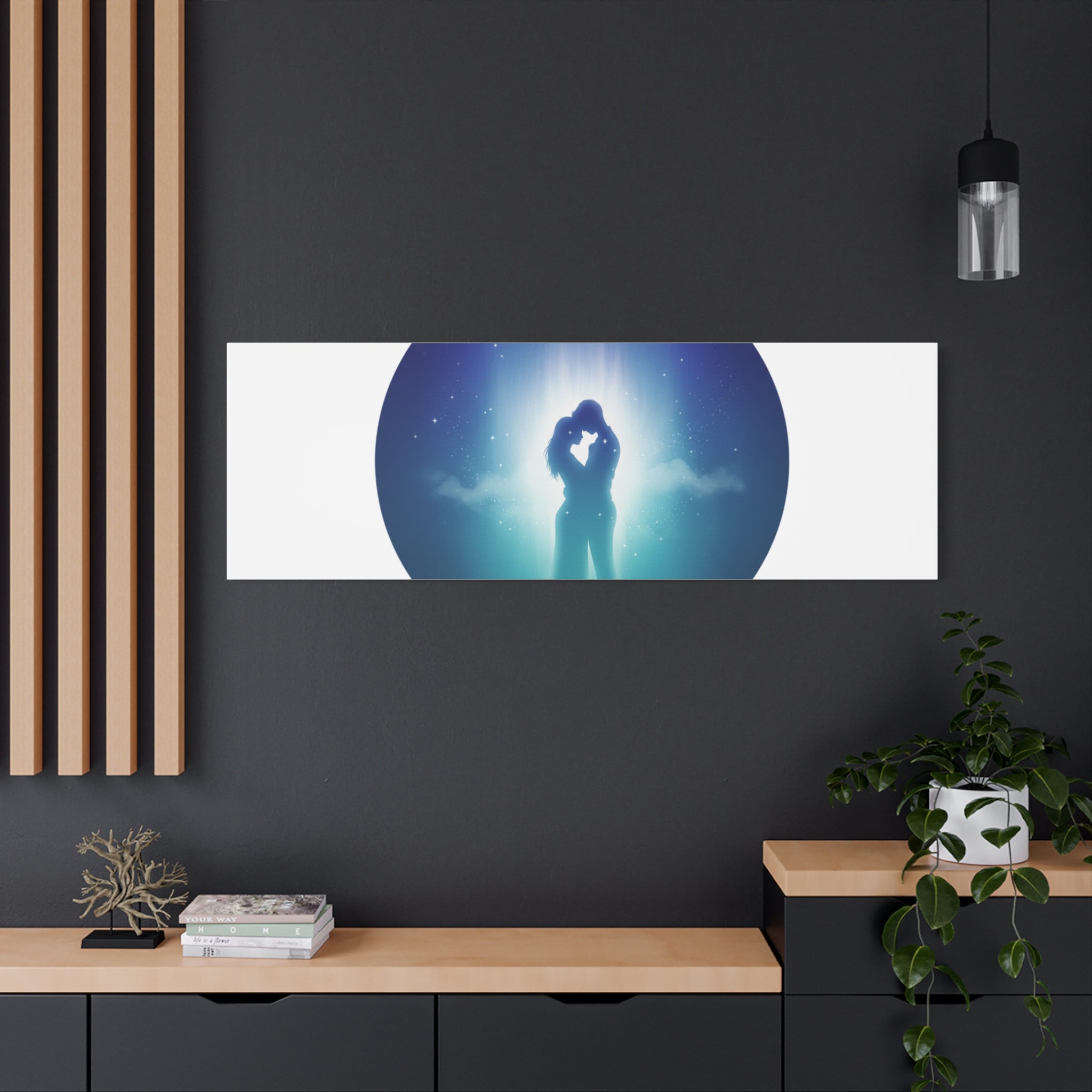 Dreamy Nightscape Canvas | Afterlight Atmospheric Print, Luminous Night Bloom