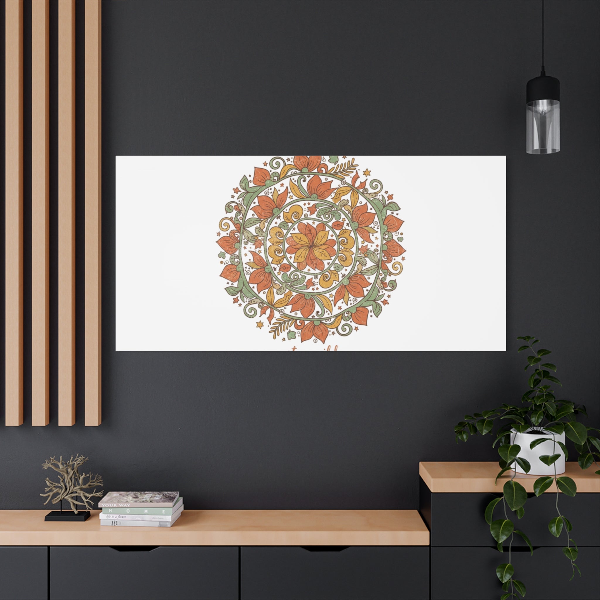 Stay Wild Mandala Canvas, Boho Paisley Wall Art | Artisanal Boho Print