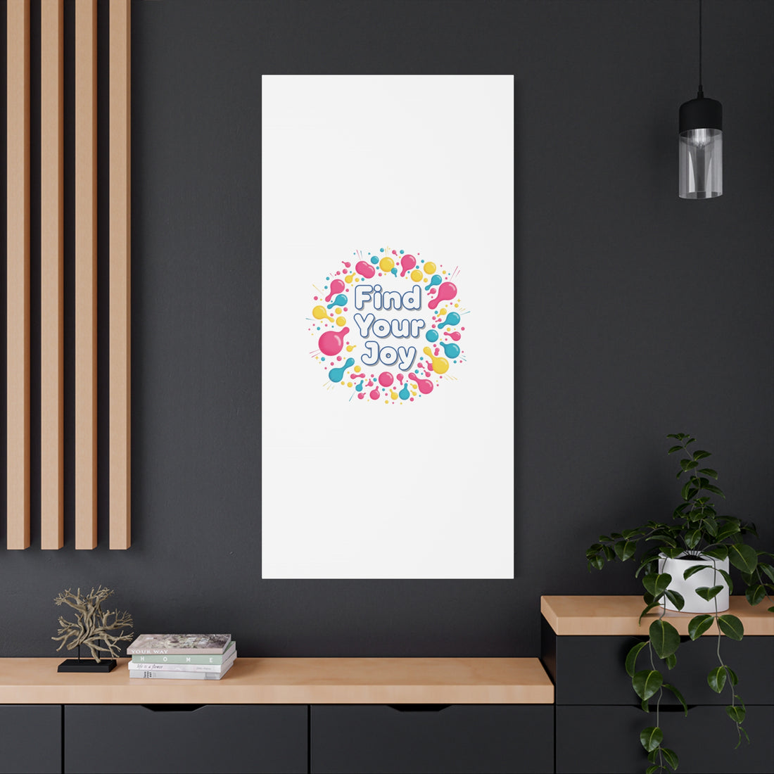 Find Your Joy Canvas | Dopamine Decor, Neon Gradient Squiggle Art