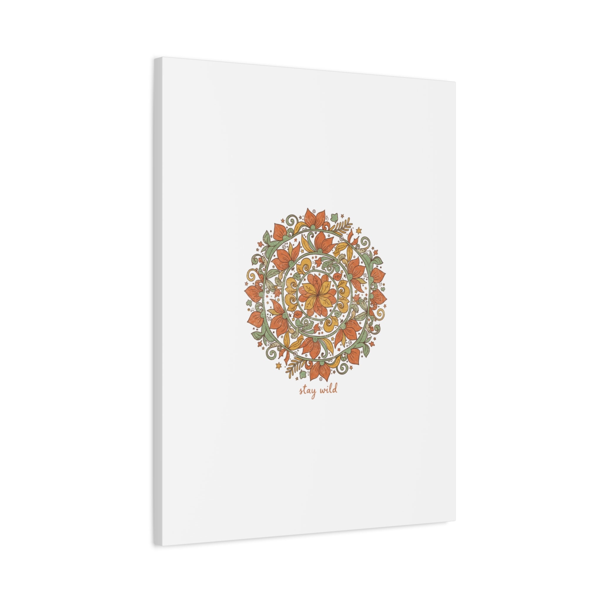 Stay Wild Mandala Canvas, Boho Paisley Wall Art | Artisanal Boho Print