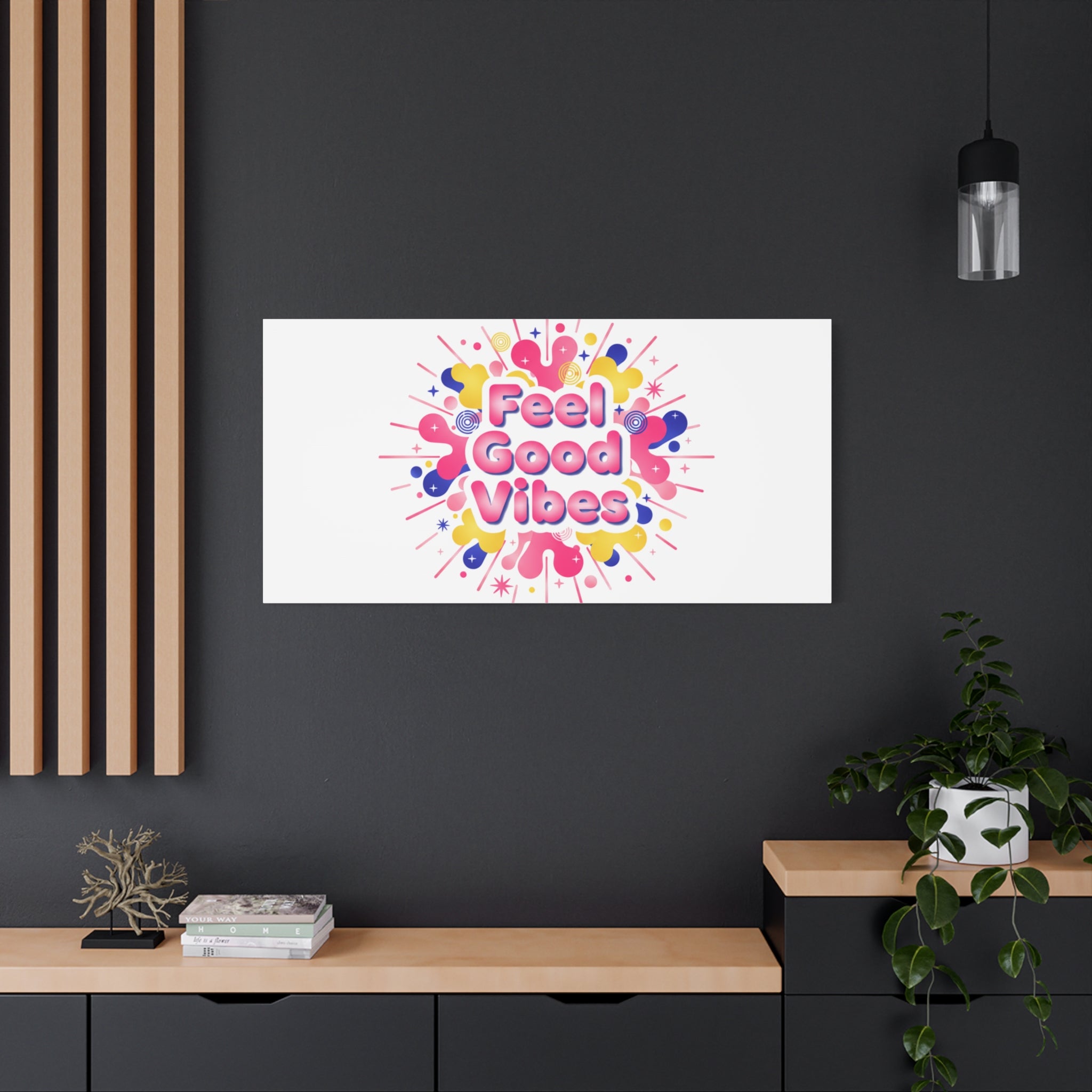 Feel Good Vibes Canvas | Dopamine Decor, Neon Gradient Squishy Art