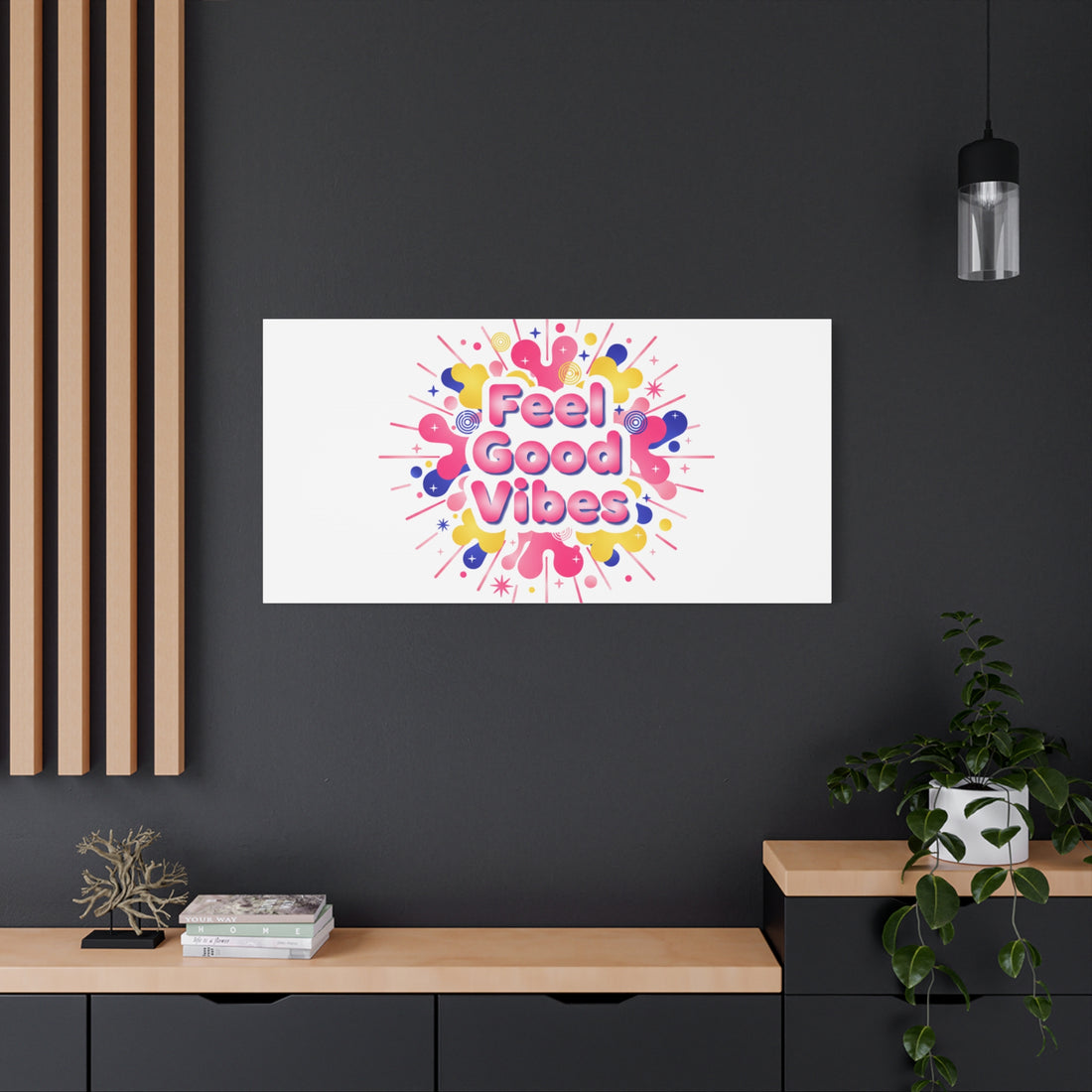 Feel Good Vibes Canvas | Dopamine Decor, Neon Gradient Squishy Art