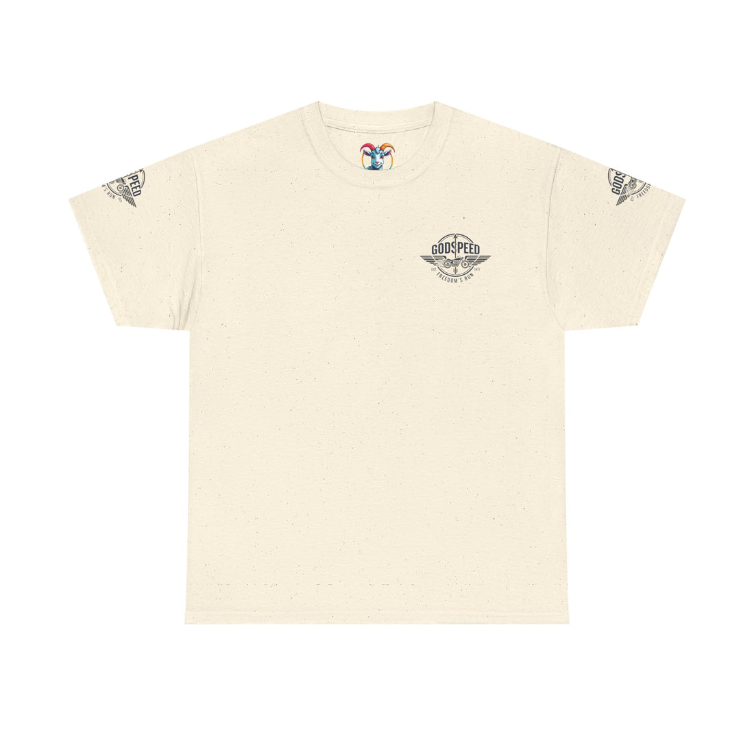 Godspeed Freedom Run Unisex Heavy Cotton Tee, Classic Graphic T-Shirt, Casual Wear, Gift for Runners, Vintage Style Apparel - Goat Corp