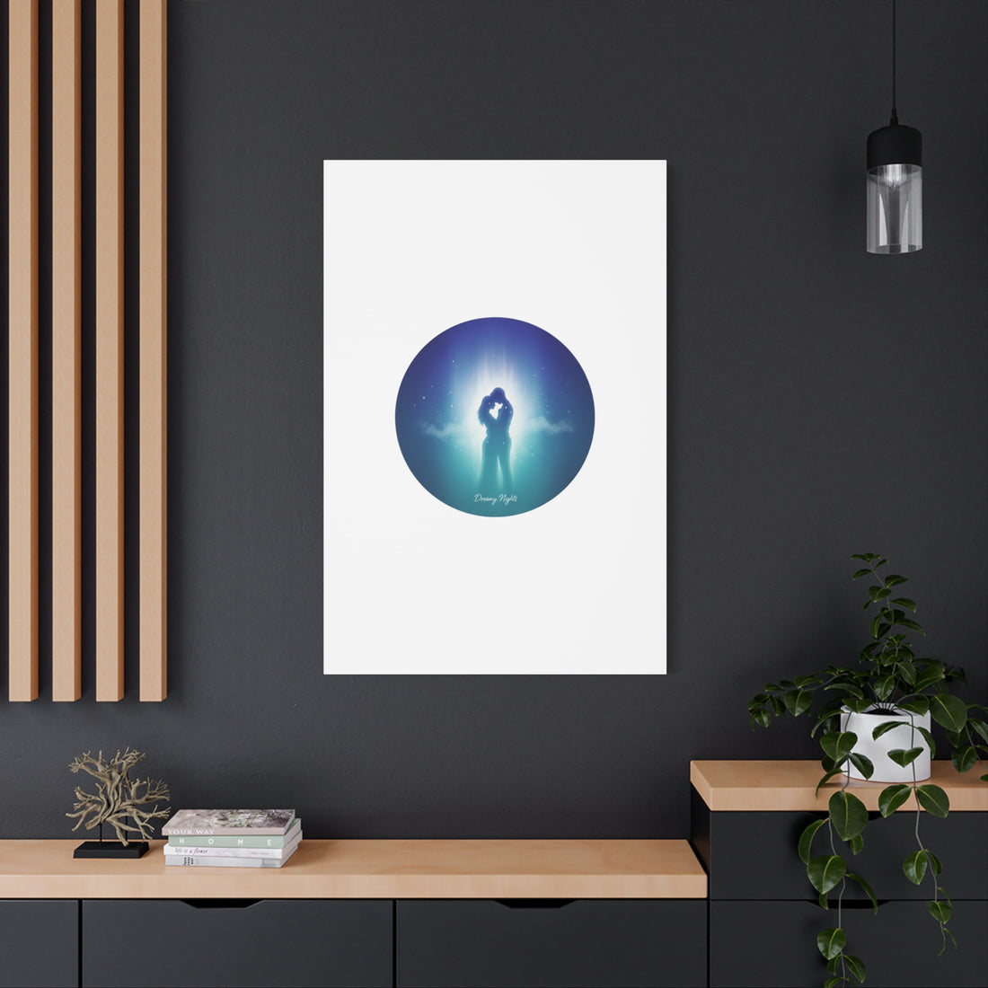 Dreamy Nightscape Canvas | Afterlight Atmospheric Print, Luminous Night Bloom