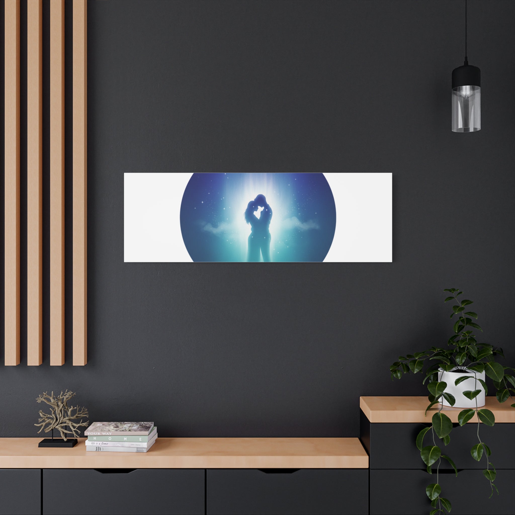Dreamy Nightscape Canvas | Afterlight Atmospheric Print, Luminous Night Bloom
