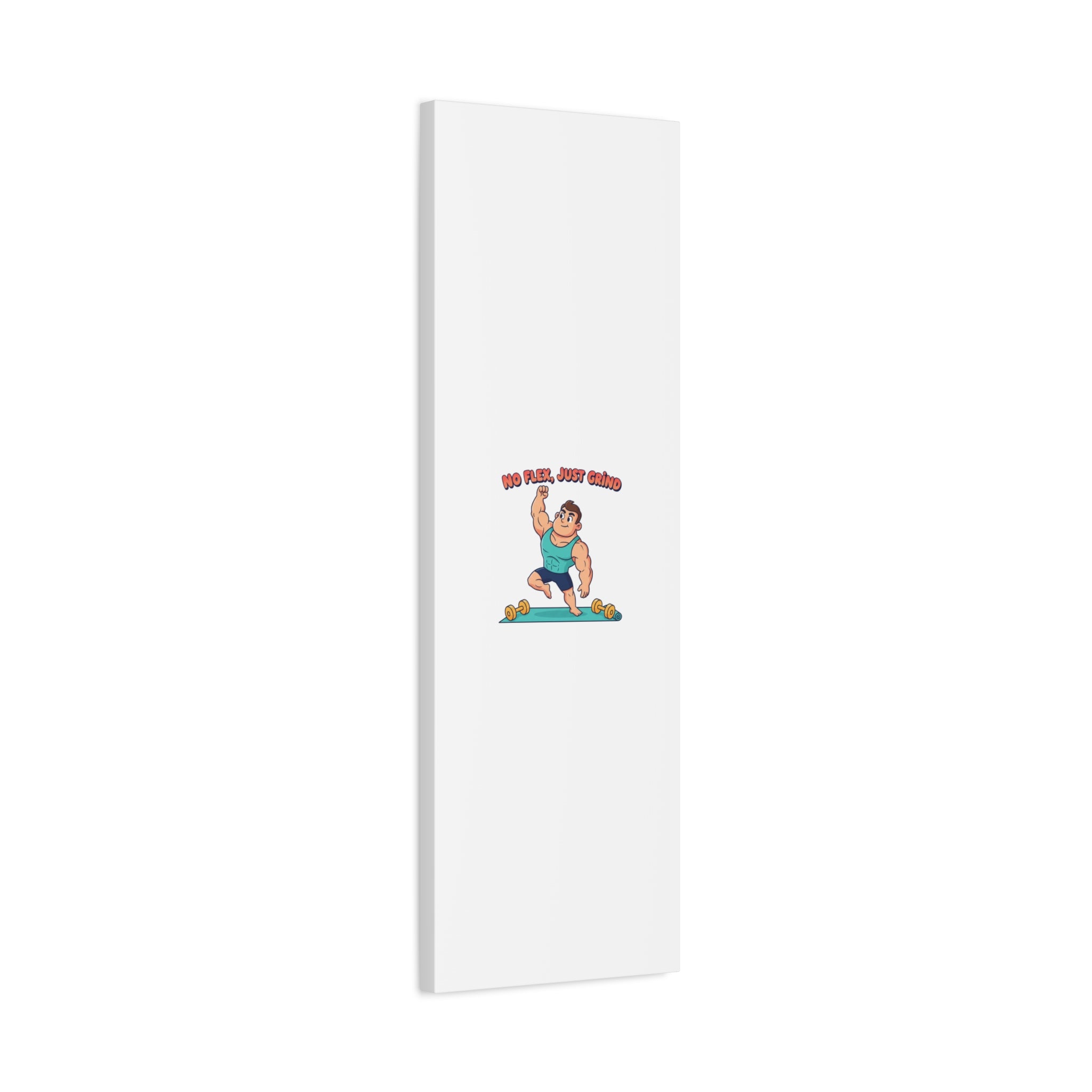 No Flex Just Grind canvas, Gymtimidation humor wall art | start small fitness décor