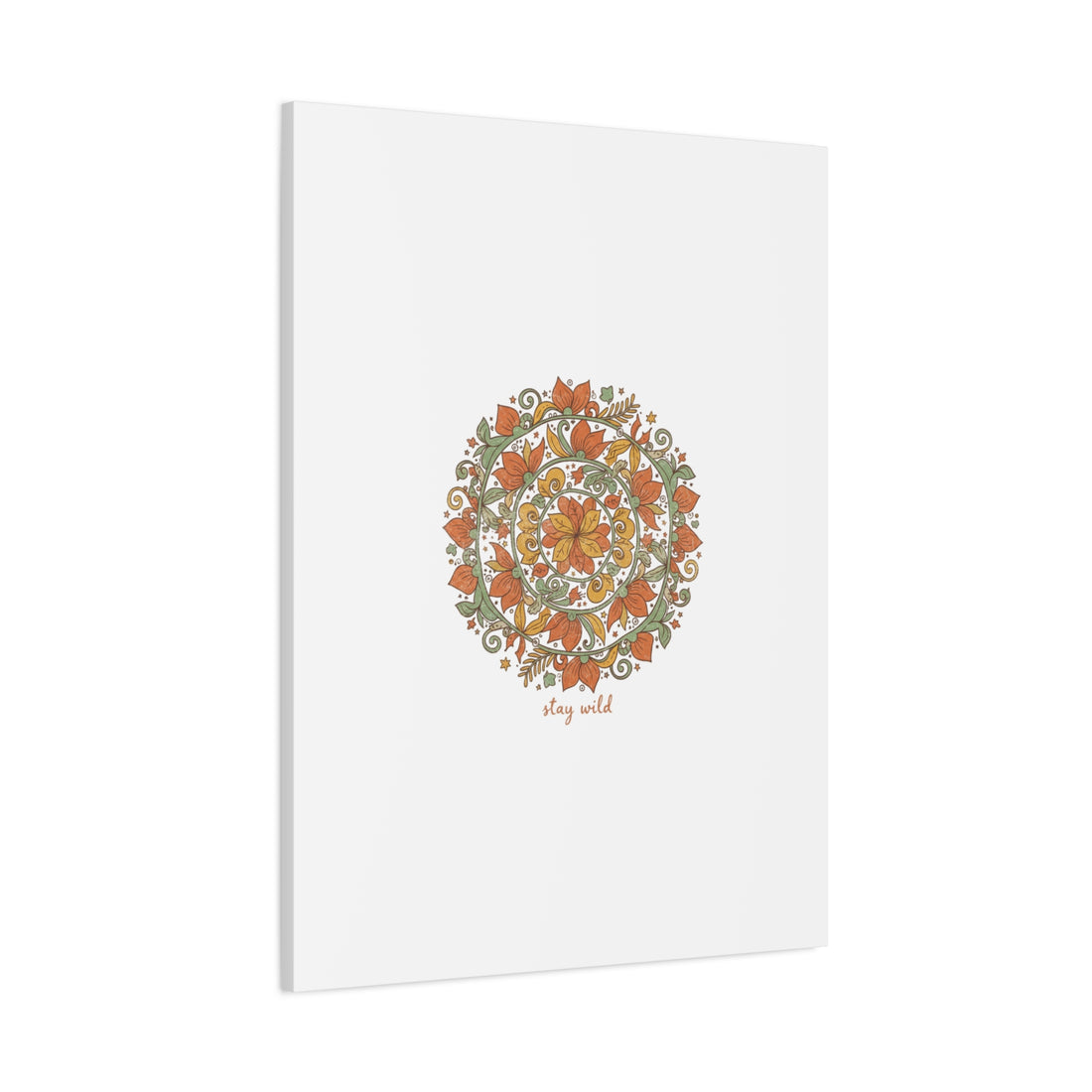 Stay Wild Mandala Canvas, Boho Paisley Wall Art | Artisanal Boho Print