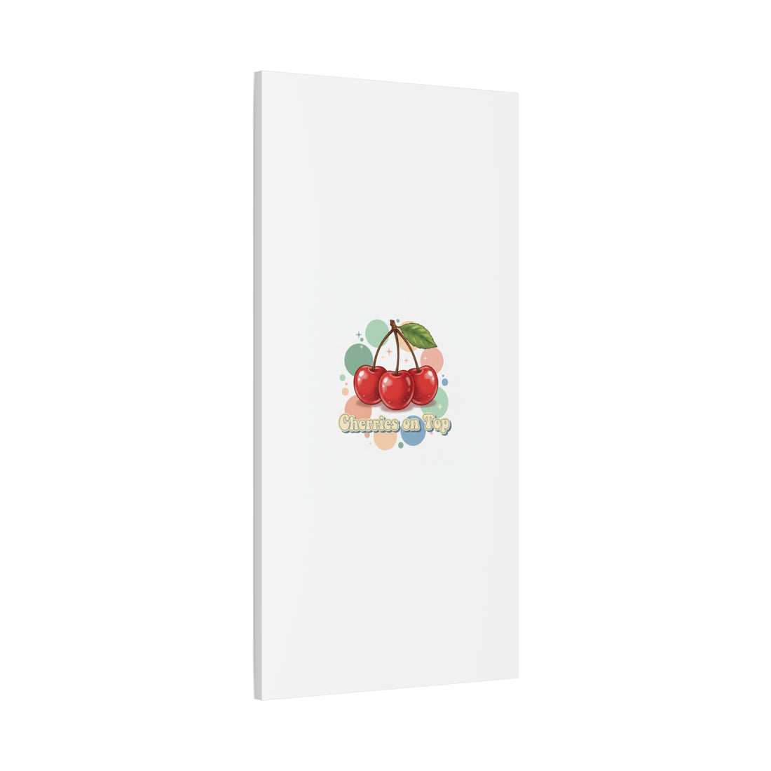 Cherries on Top Canvas | Retro Kawaii Fruit Wall Art