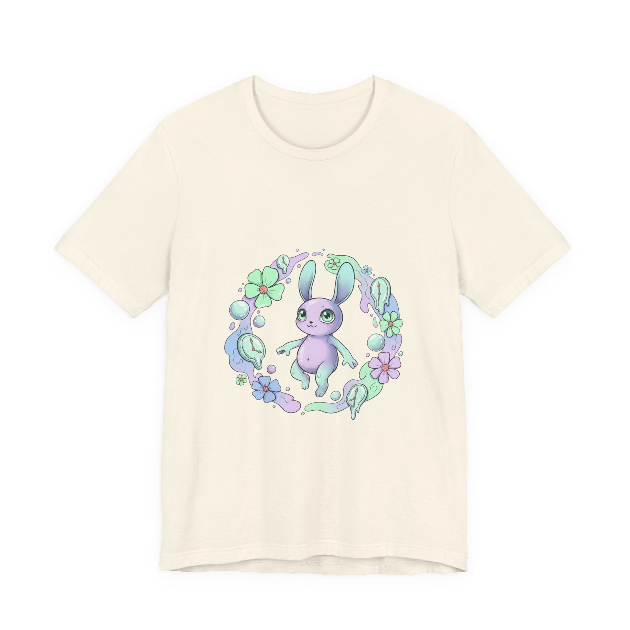 Pastel Bunny Wreath Tee | micro-surrealism, weirdcore graphic