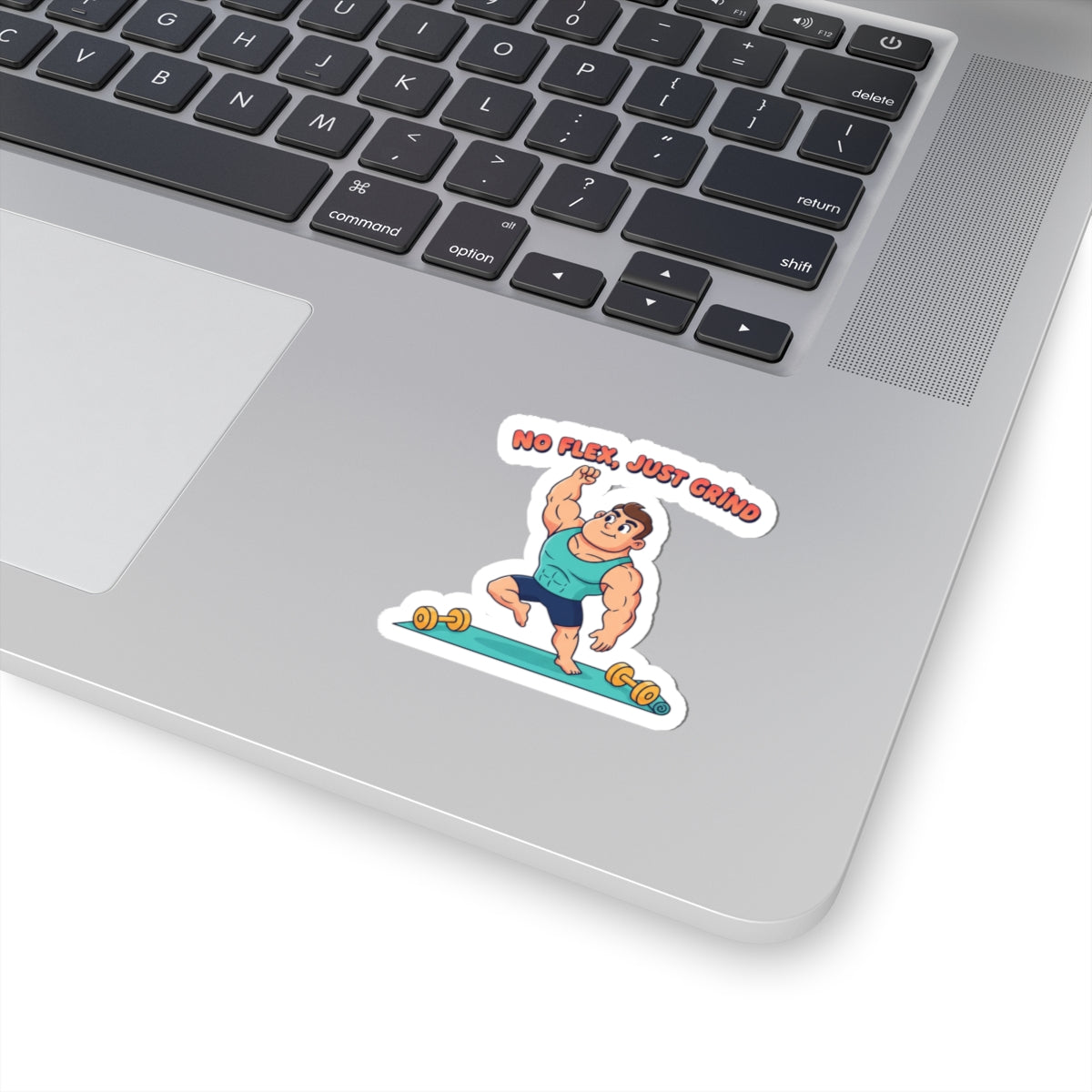 No Flex Just Grind Sticker | Gym Comeback, Tiny Dumbbell Fitness Humor