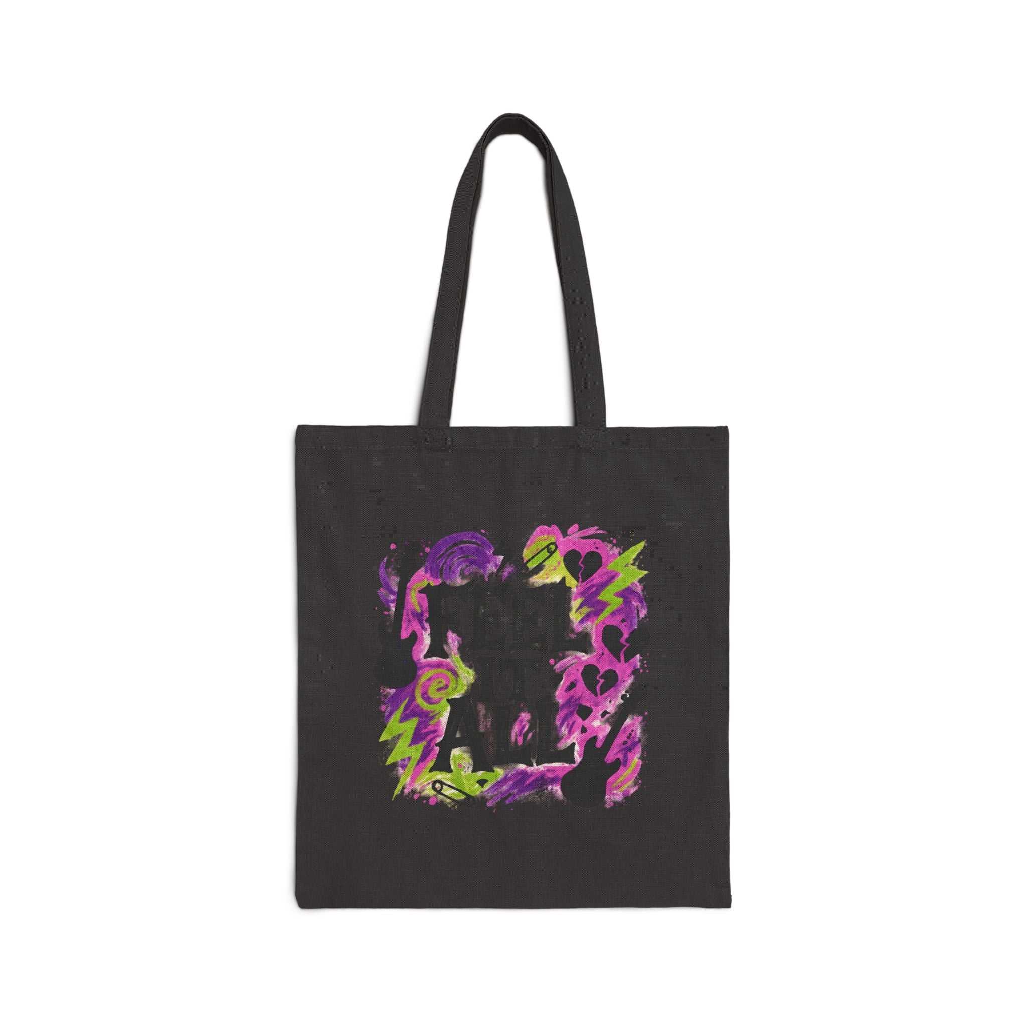 Feel It All Canvas Tote — Vibrant Music & Heart Graphic Cotton Bag