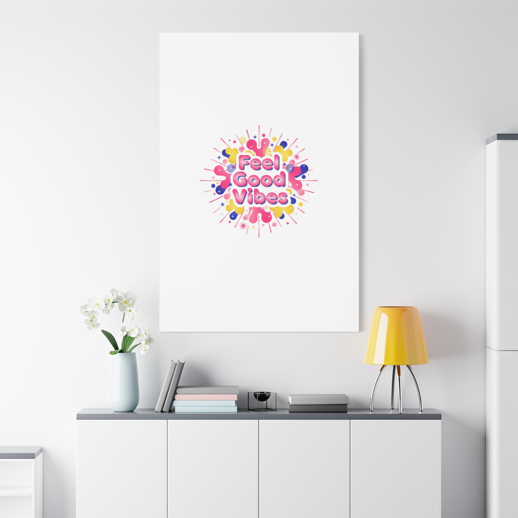 Feel Good Vibes Canvas | Dopamine Decor, Neon Gradient Squishy Art