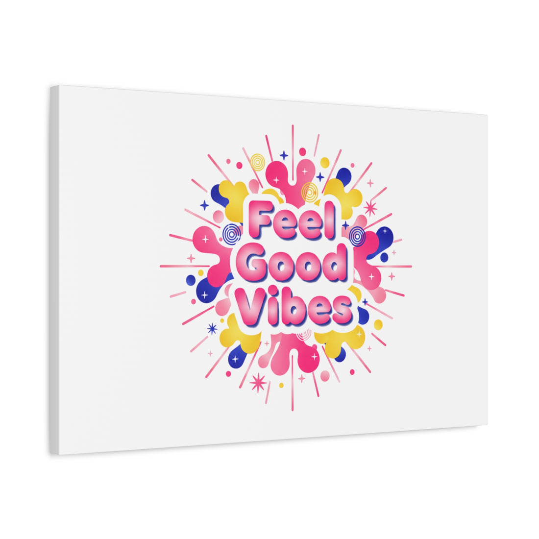 Feel Good Vibes Canvas | Dopamine Decor, Neon Gradient Squishy Art