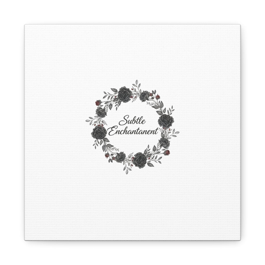 Moon Rose Wreath Canvas, Romantic Gothic Lite, Soft Goth Floral Wall Art