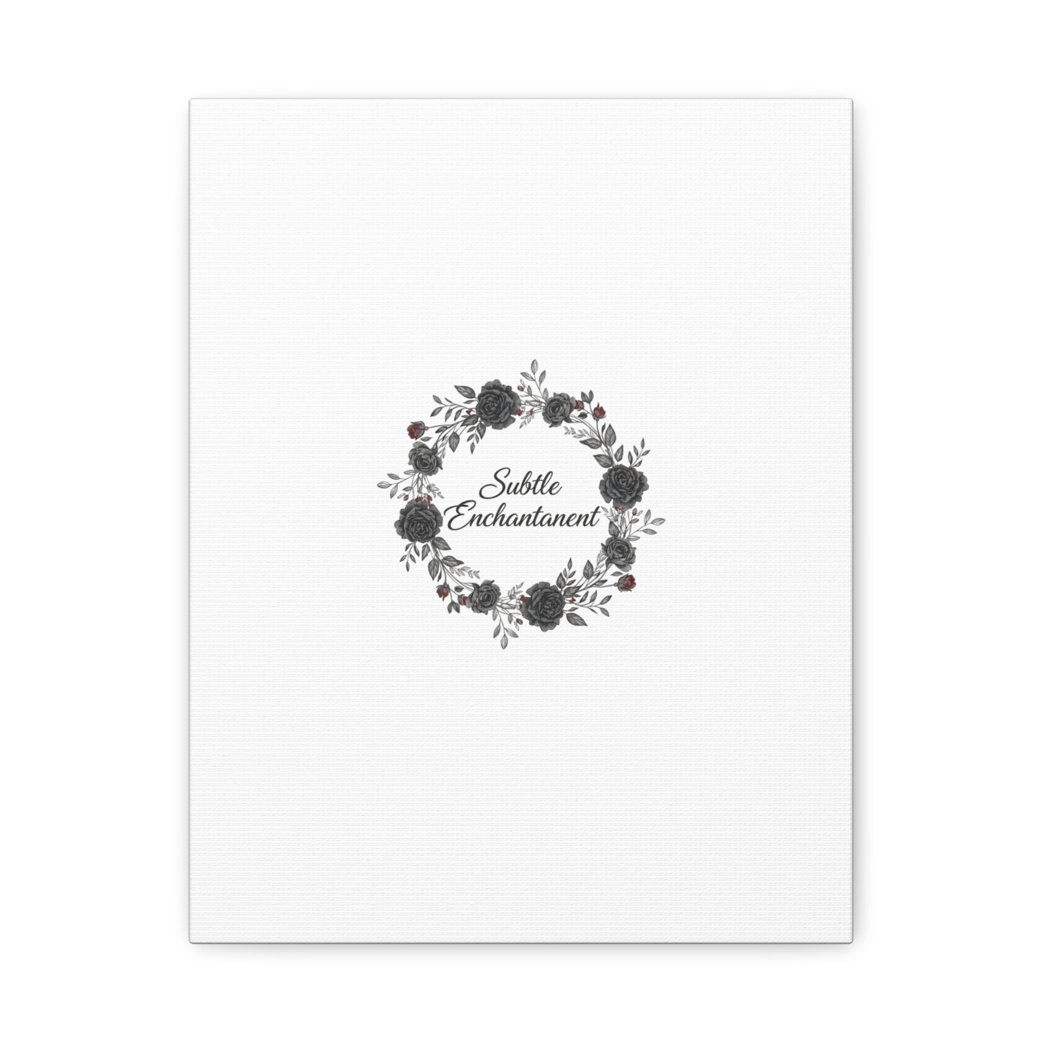 Moon Rose Wreath Canvas, Romantic Gothic Lite, Soft Goth Floral Wall Art