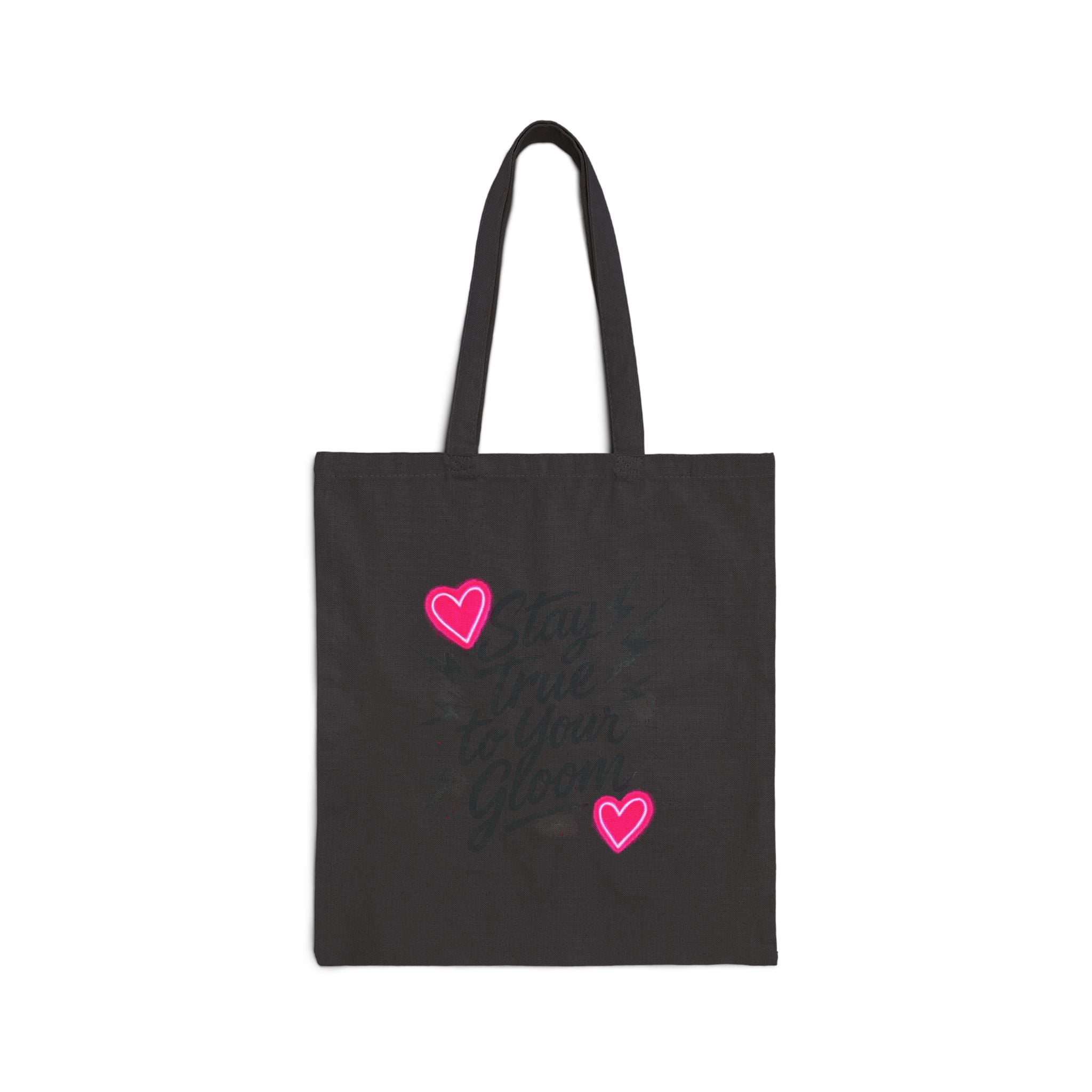 Canvas Tote Bag — "Stay True to Your Gloom" Heart & Lightning Eco Shopper