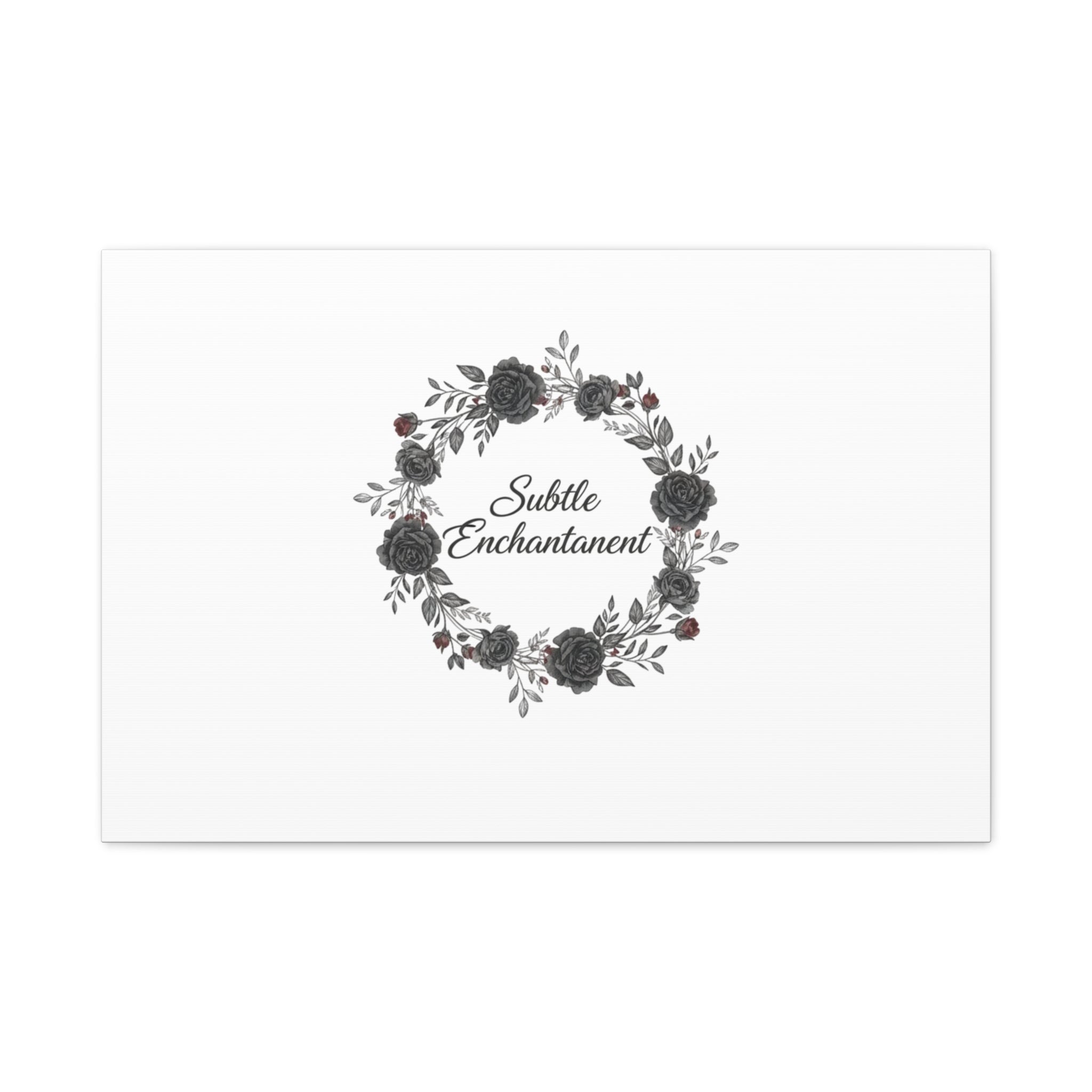 Moon Rose Wreath Canvas, Romantic Gothic Lite, Soft Goth Floral Wall Art