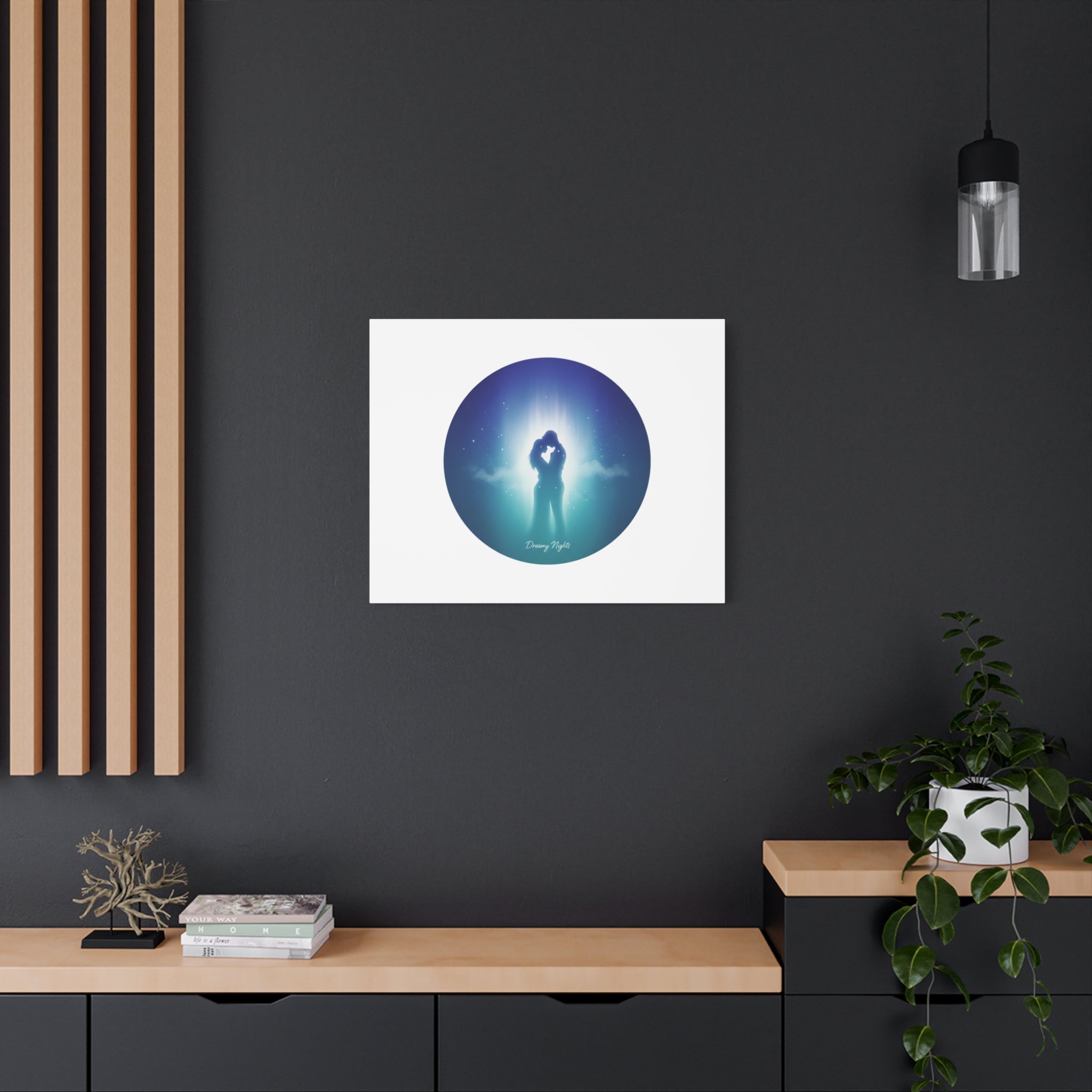 Dreamy Nightscape Canvas | Afterlight Atmospheric Print, Luminous Night Bloom